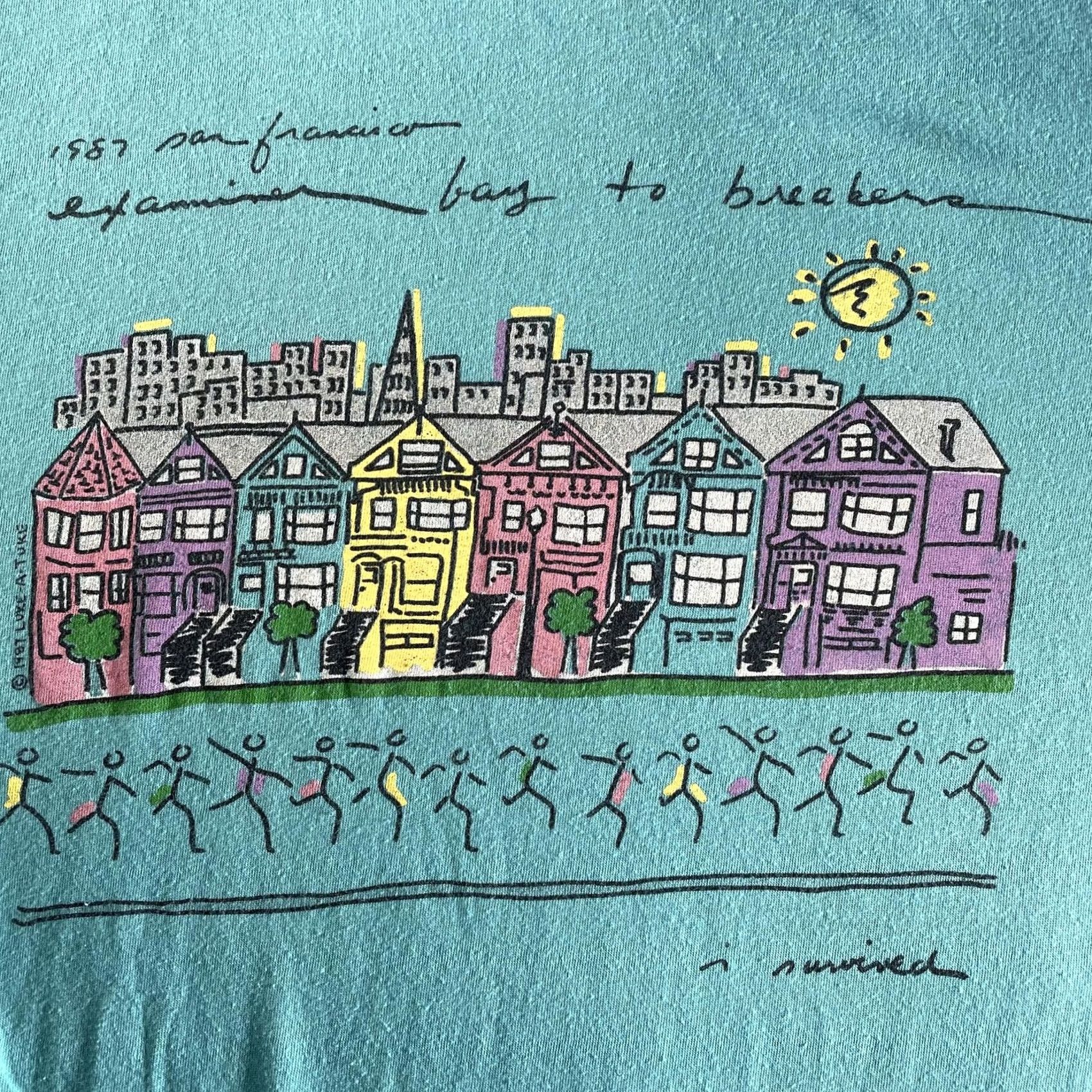 Altea VINTAGE Pollak's 1987 San Francisco Bay to Breakers Shirt Mens Large Teal Run 80s USA Shirt Size US L / EU 52-54 / 3 - 2 Thumbnail