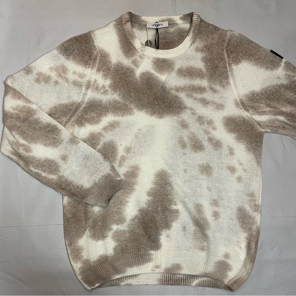 Emanuel Ungaro NWT New $370 Ungaro Tie Dye White Beige Wool Blend Made In Size US XL / EU 56 / 4 - 3 Thumbnail