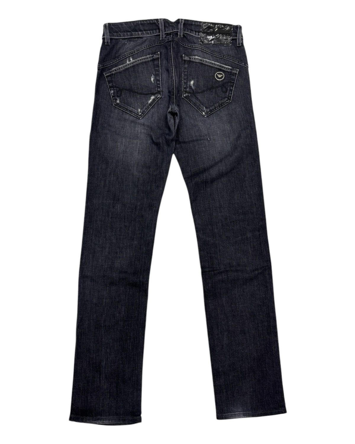 Armani × Emporio Armani × Giorgio Armani Vintage Emporio Armani Black Distressed Skinny Jeans Size 30" / US 8 / IT 44 - 6 Thumbnail