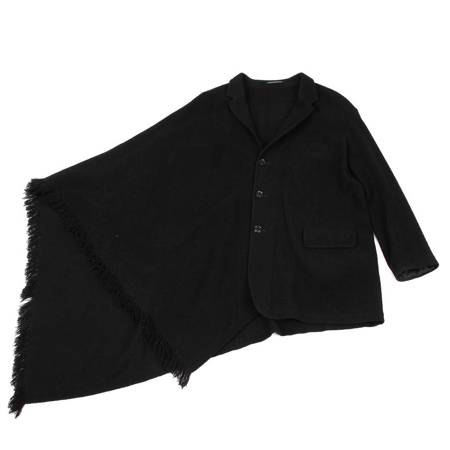 Yohji Yamamoto Yohji Yamamoto Wool Pile Asymmetrical Mantle Jacket Size US L / EU 52-54 / 3 - 2 Thumbnail