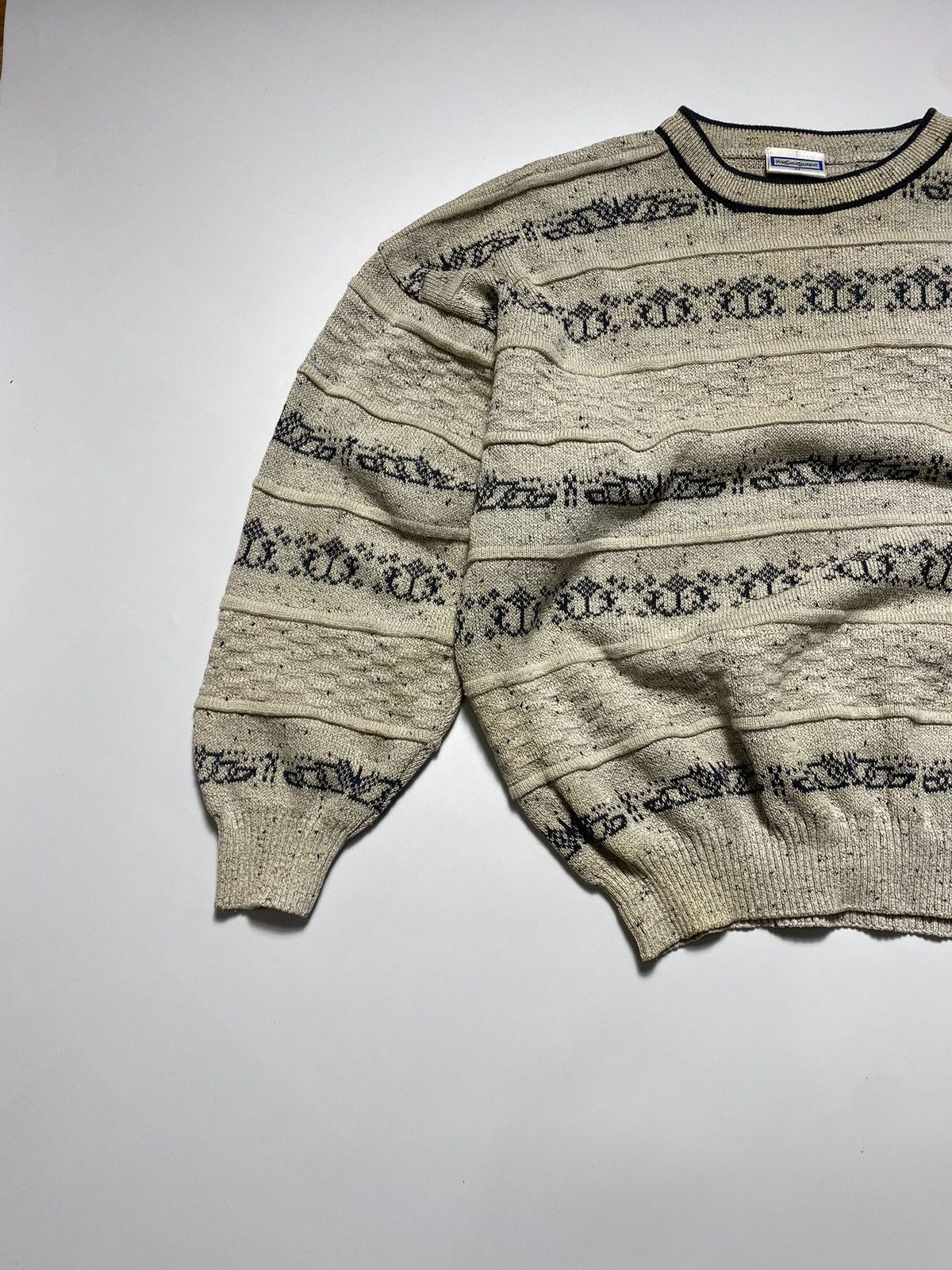Vintage × Yves Saint Laurent 90s YSL texture Sweater Knitted Size US M / EU 48-50 / 2 - 2 Thumbnail