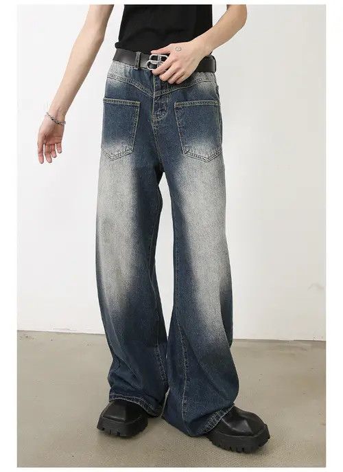 VIBE Japanese retro loose straight American jeans for men Size US 32 / EU 48 - 8 Thumbnail