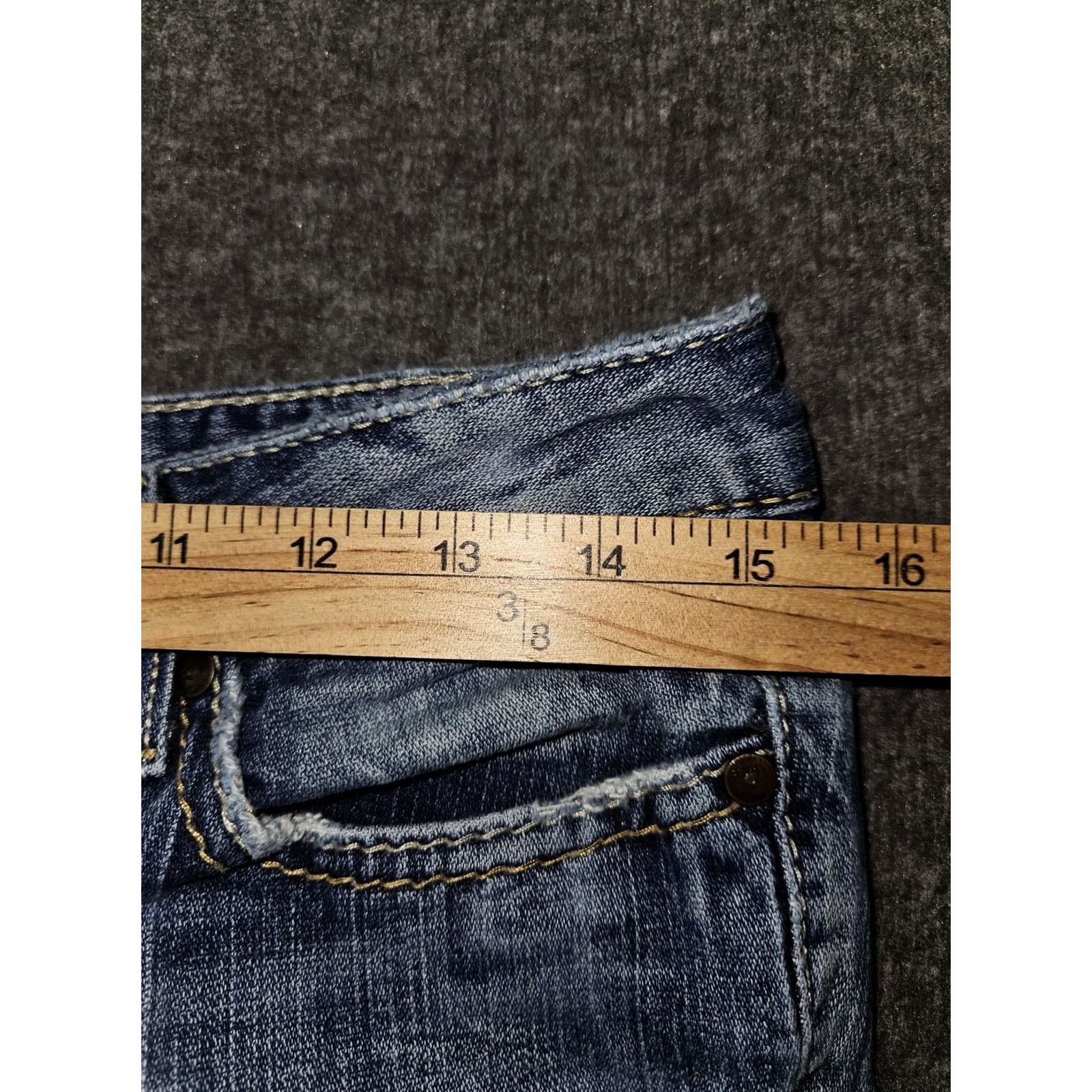 BKE VINTAGE? No. Madison Jeans Womens 29x33.5 Distressed Bootcut Denim Medium Wash BKE Size 29" - 7 Thumbnail