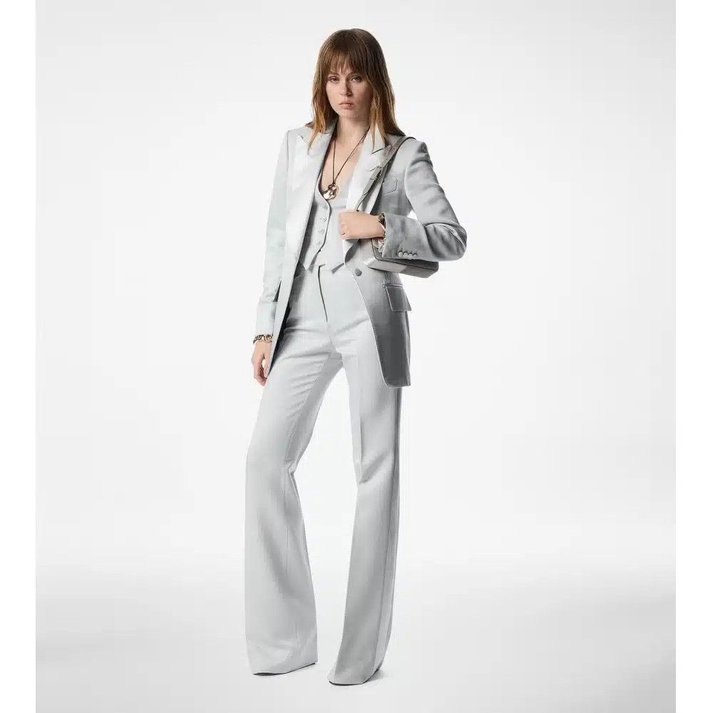 Tom Ford o1loc1c0925 WA0030 Lustrous Barathea Waistcoat in Grey Size M / US 6-8 / IT 42-44 - 4 Thumbnail