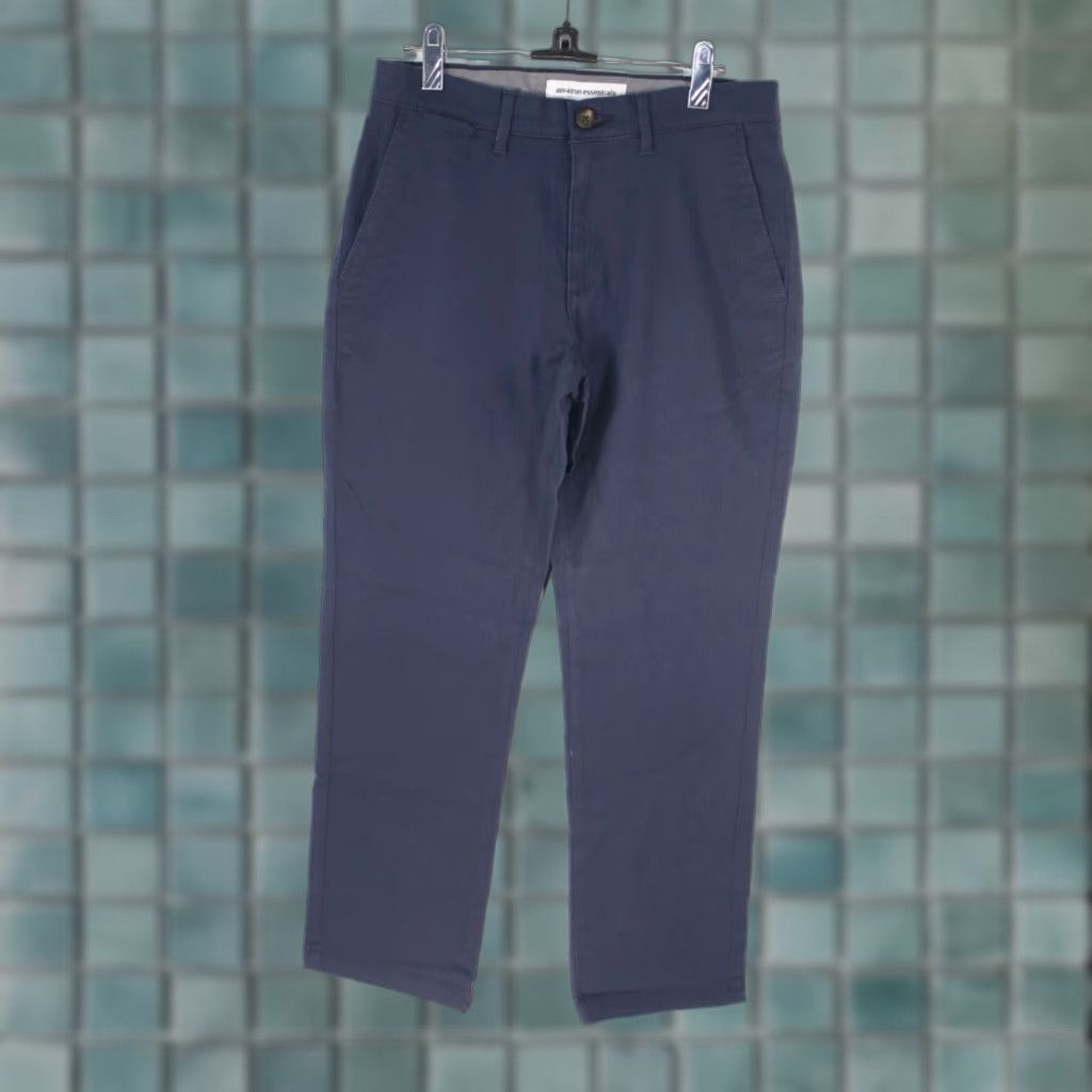 Essentials Amazon Essentials Men's Dress Pants - Blue Straight Fit Flat Front Casual Formal Waist 28X26 Size US 28 / EU 44 - 1 Thumbnail