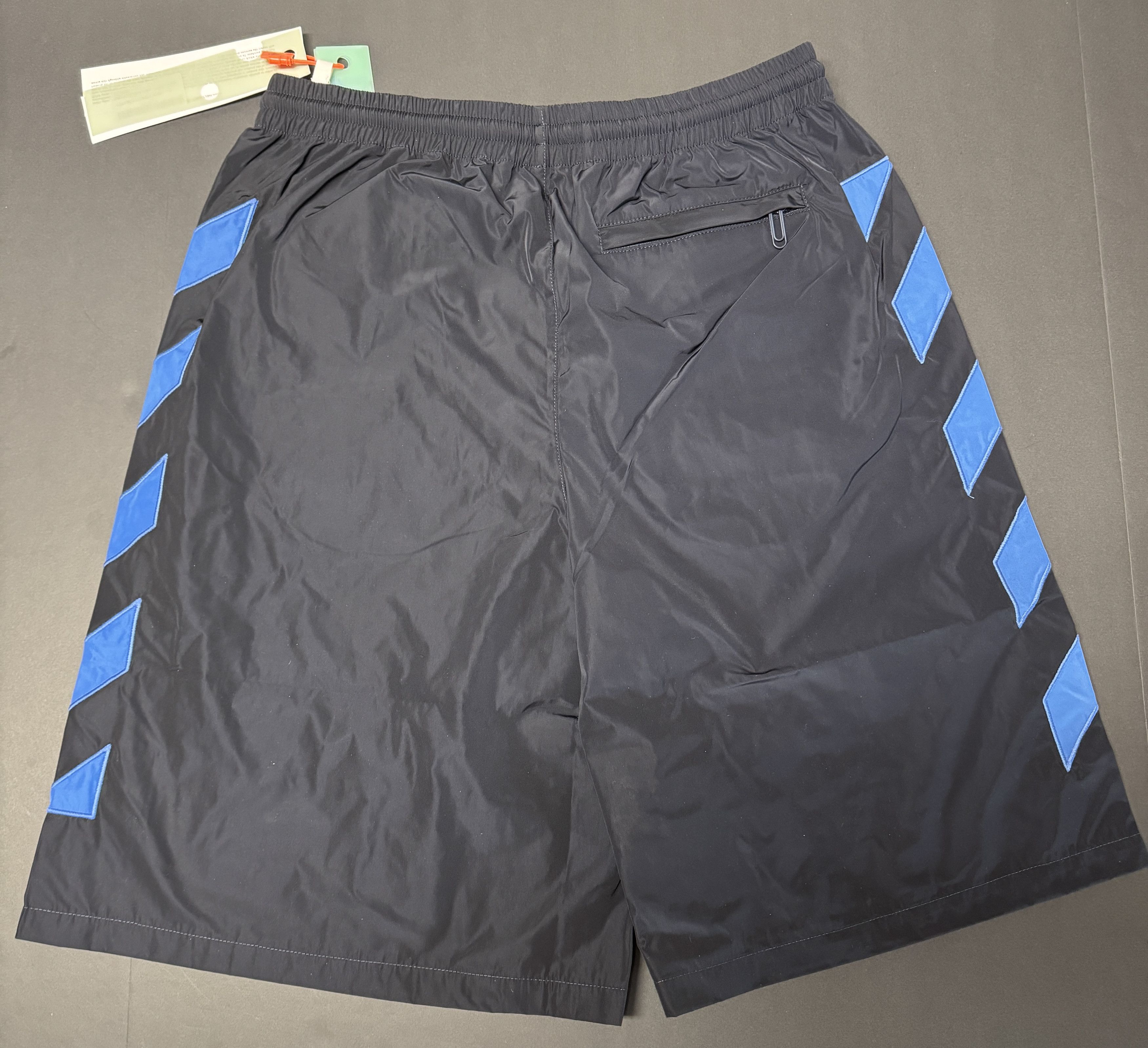 Off-White Off White Diagonal Outline Track Shorts Navy/Blue Size US 28 / EU 44 - 2 Thumbnail