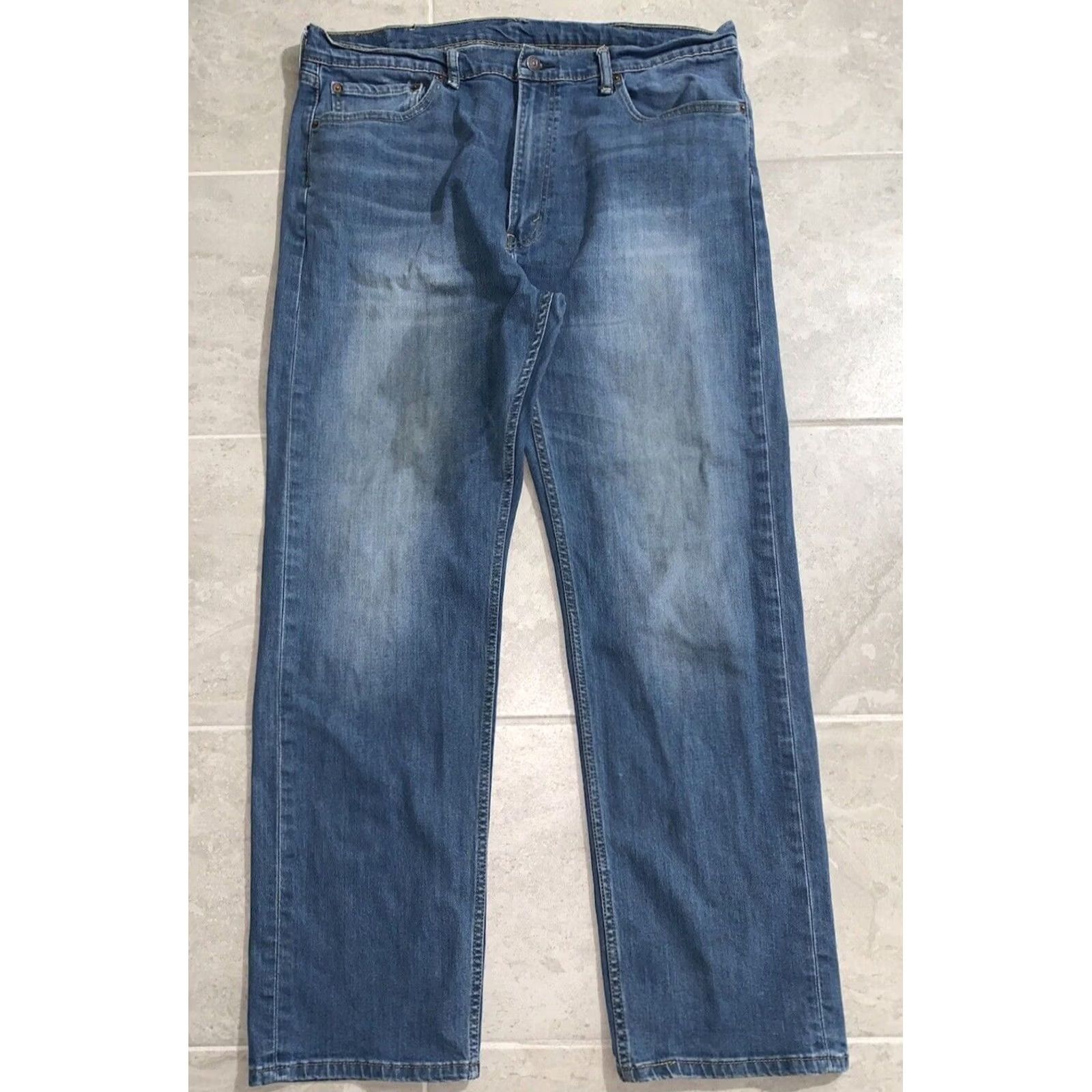 Levi's Levi's 505 Jeans Mens Straight Denim Medium Blue Wash 40x32 Regular Adult Blue Five Pocket Pockets Belt Loops Vintage: No Size US 40 / EU 56 - 2 Thumbnail