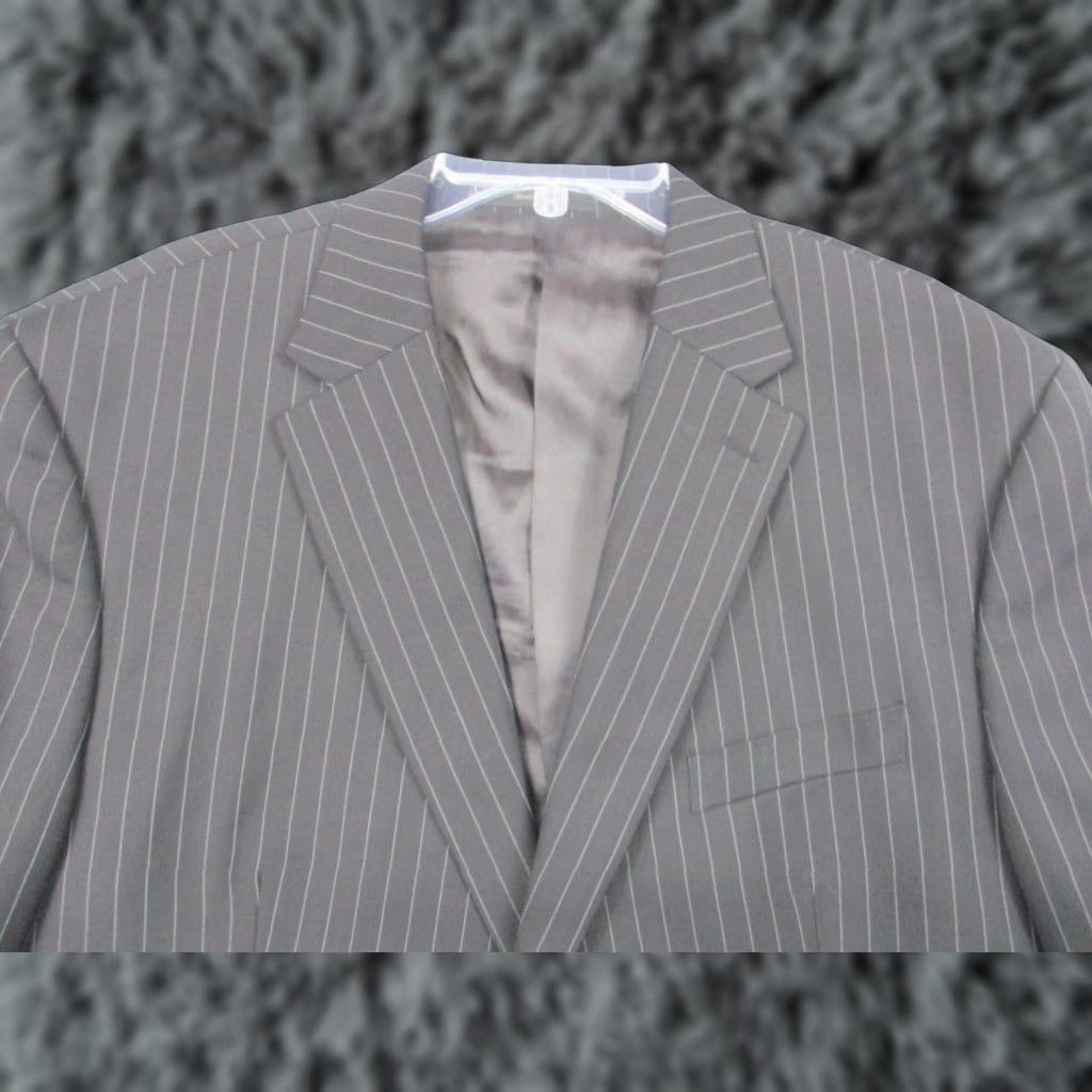 Ralph Lauren Lauren Ralph Lauren Blazer Mens 48R Gray Pinstripe Wool Two-Button Jacket Size 48R - 1 Thumbnail