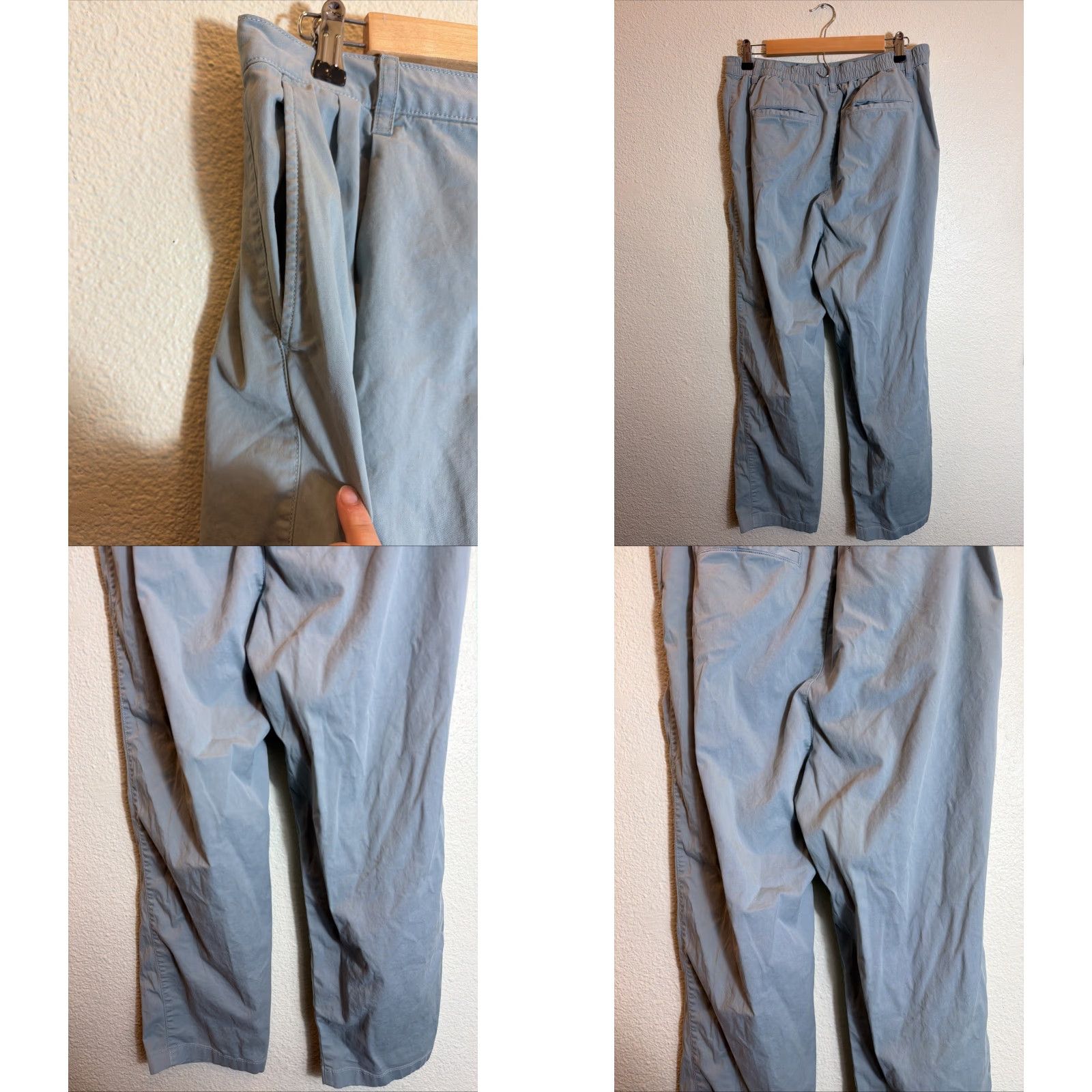 Gap Gap Pants Womens 14 Downtown Beige Chino High Rise Tapered Cotton Blue 32x28 Size 36" / US 14 / IT 50 - 8 Thumbnail