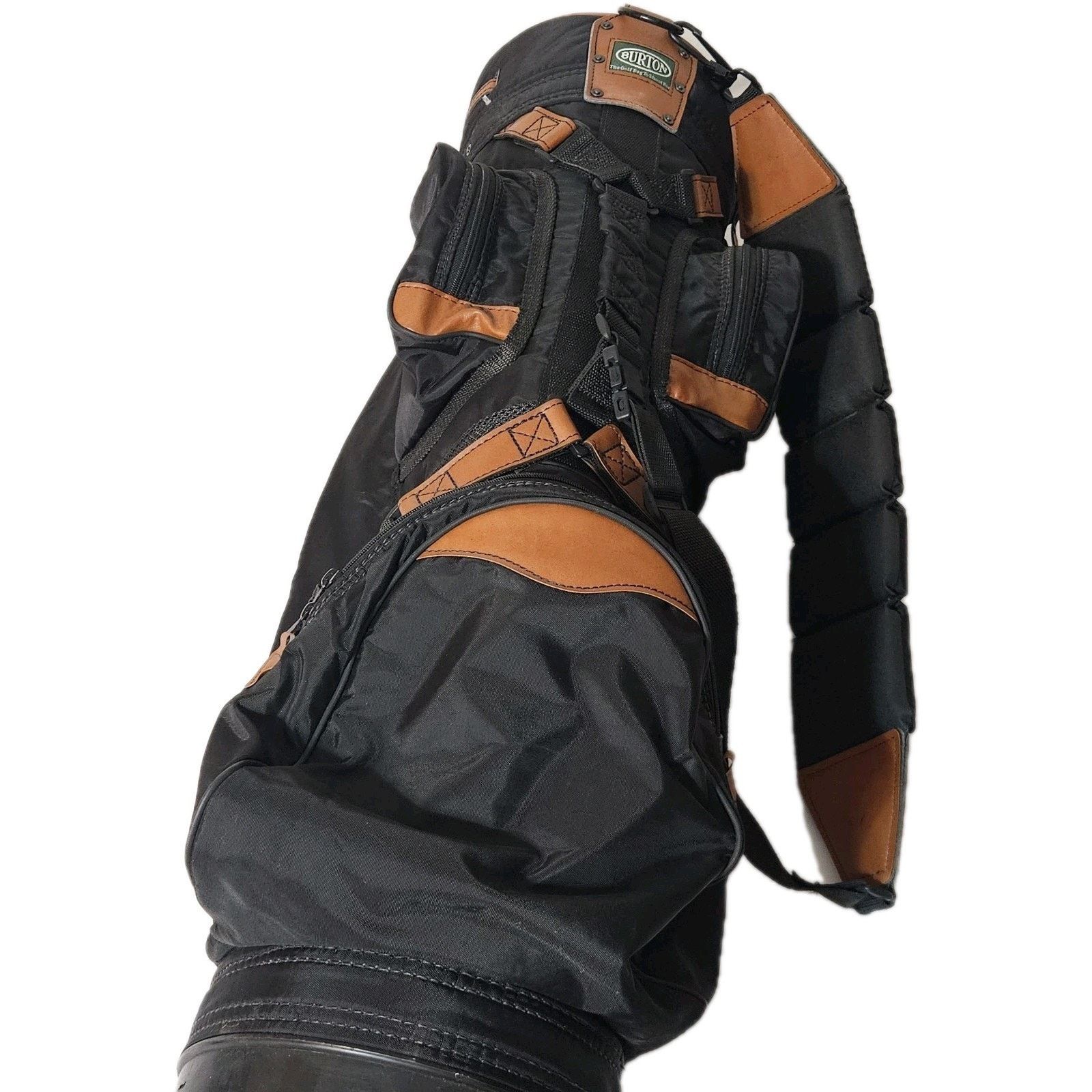 Burton VTG Burton Golf Bag 6 Way Black Brown Leather Trim Size ONE SIZE - 4 Thumbnail