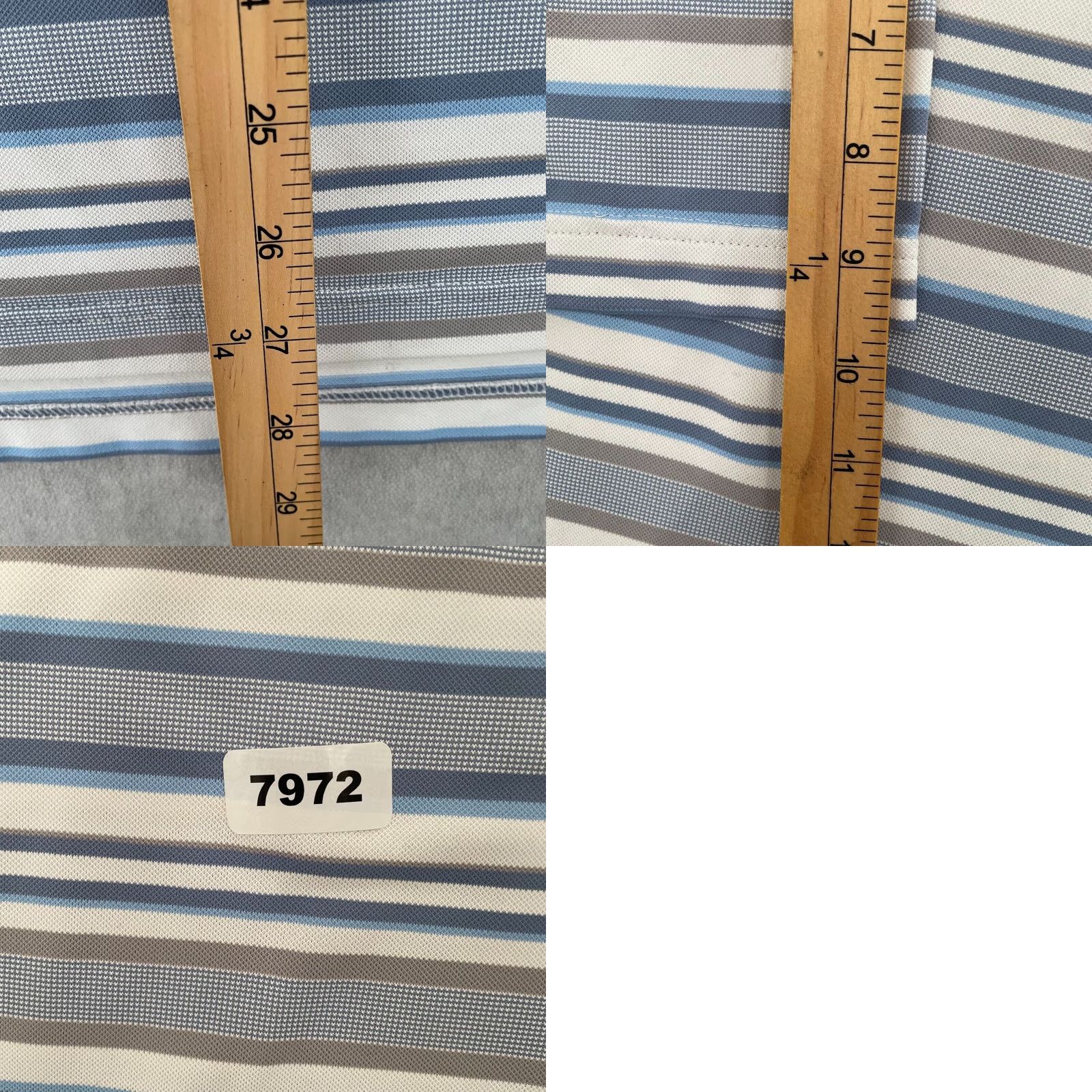 Peter Millar Peter Millar Polo Adult XL Gray Blue Striped US Open Logo Mens Size US XL / EU 56 / 4 - 8 Thumbnail