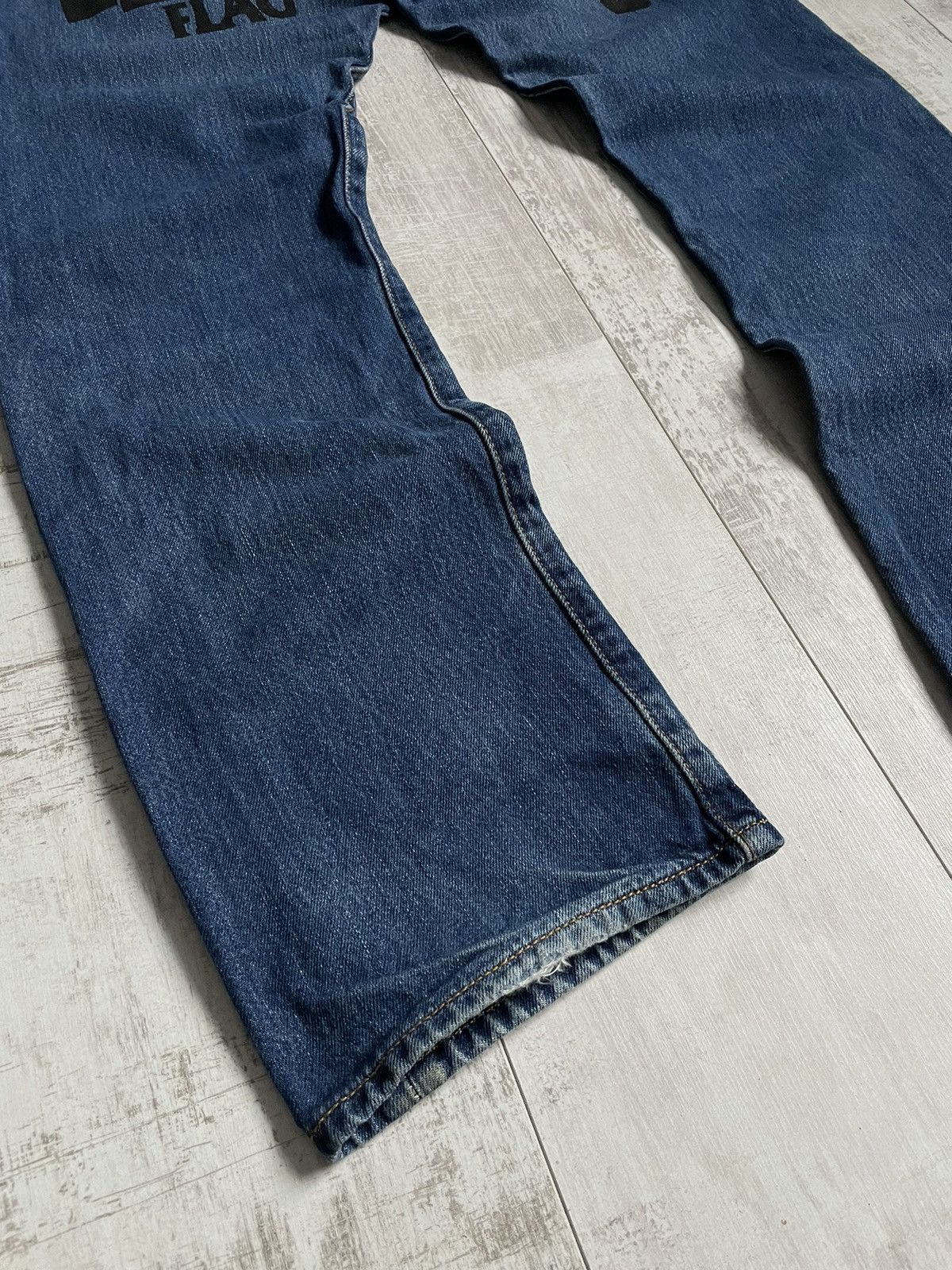 Levi's Vintage Levi’s Black Flag Denim Jeans Punk Distressed Faded Size US 33 - 6 Thumbnail