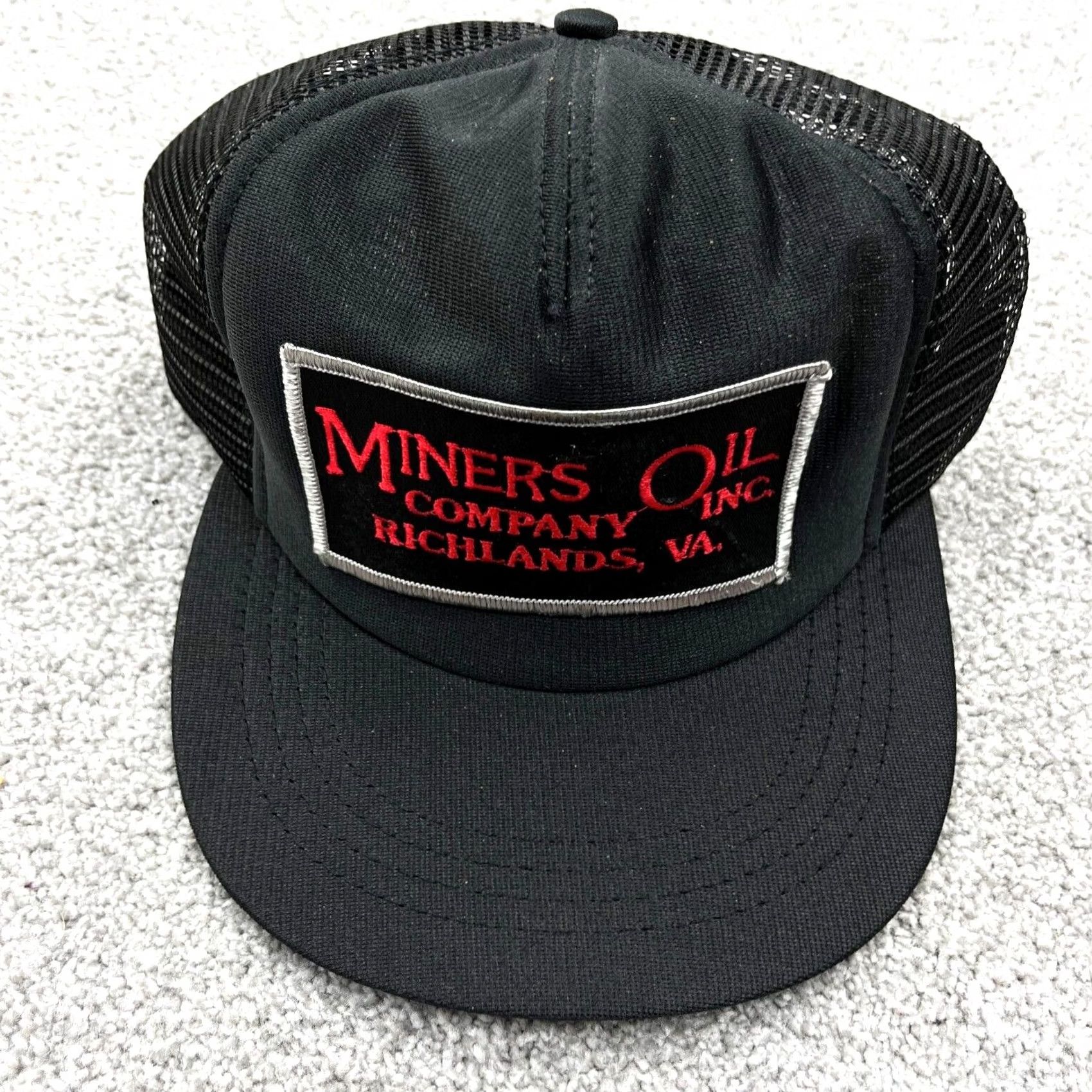 Coal VINTAGE Miners Oil Trucker Hat Cap Black Red USA Made 80s Patch Coal Snap Back Mens Size ONE SIZE - 4 Thumbnail
