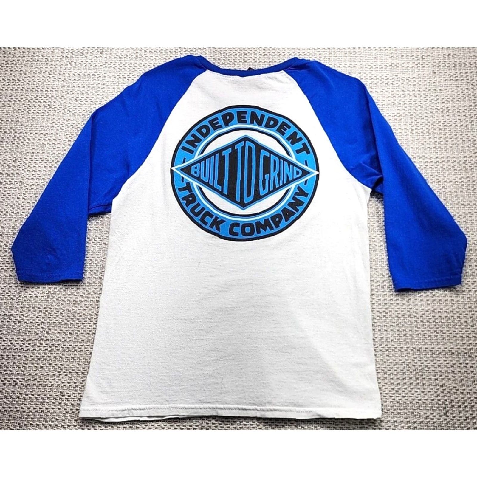 Vintage Independent Shirt Adult Small White Raglan Built To Grind Logo Graphic Tee Skate Mens Size US S / EU 44-46 / 1 - 2 Thumbnail