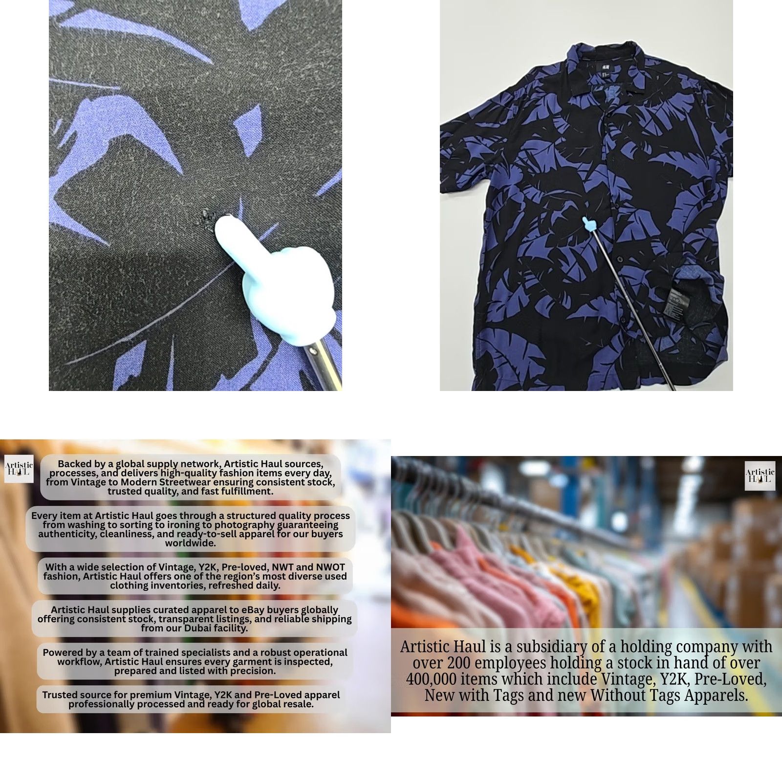 H&M H&M Men Black Blue Short Sleeve Button-Up Shirt Size M Regular Fit Size US M / EU 48-50 / 2 - 8 Thumbnail