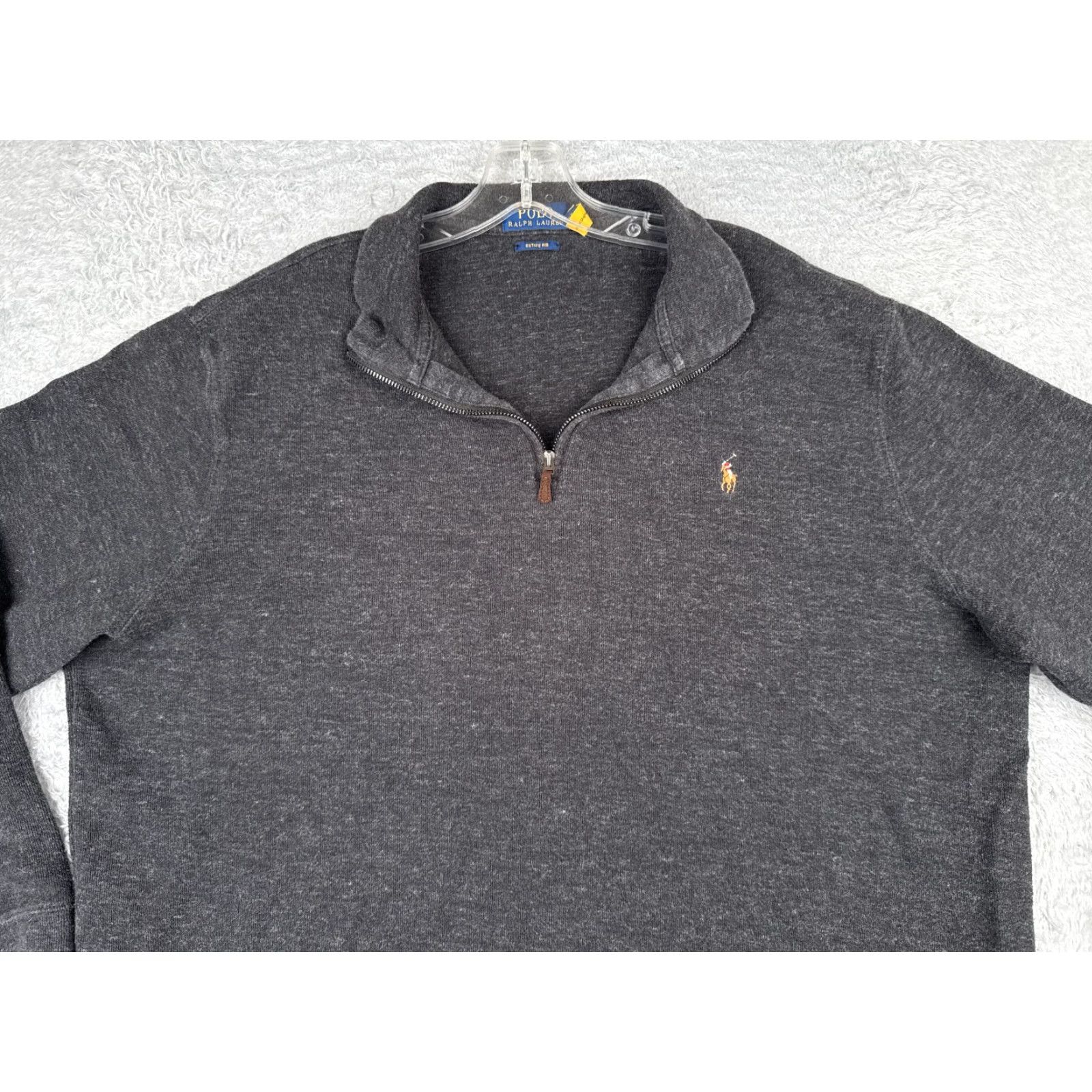 Polo Ralph Lauren Polo Ralph Lauren Sweater Men XL Gray Mock Neck 1/4 Zip Estate Rib Pullover Knit All Seasons Size US XL / EU 56 / 4 - 4 Thumbnail
