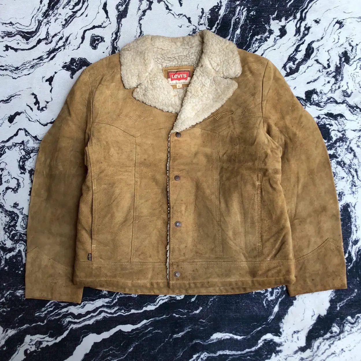 Levi's Vintage Clothing Extremely RARE Vintage Levis 60s Suede Leather Sherpa Jacket Size US L / EU 52-54 / 3 - 1 Thumbnail