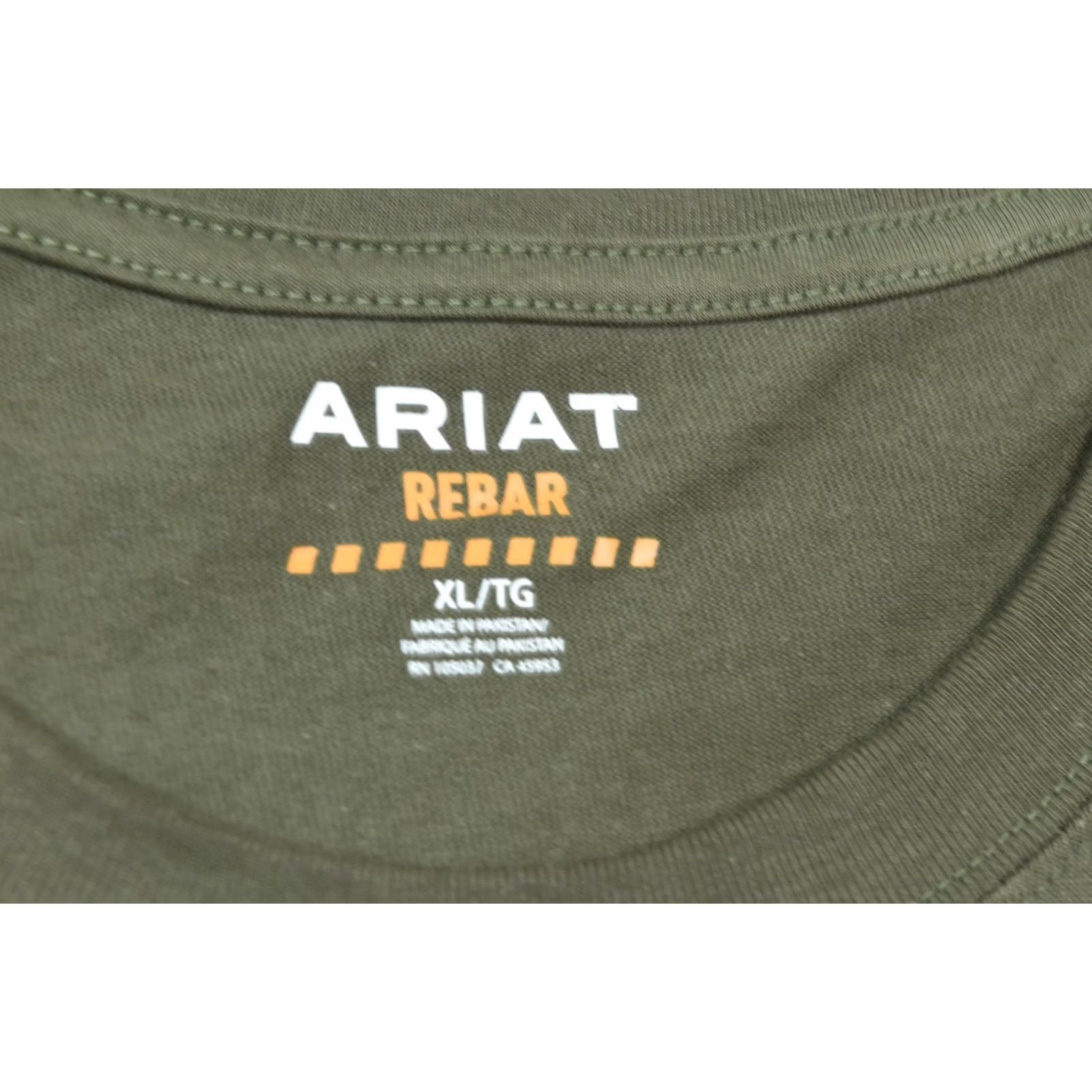 Ariat Ariat Rebar Strong T-Shirt Mens XL Green Cotton American Outdoors Short Sleeve Size US XL / EU 56 / 4 - 7 Thumbnail
