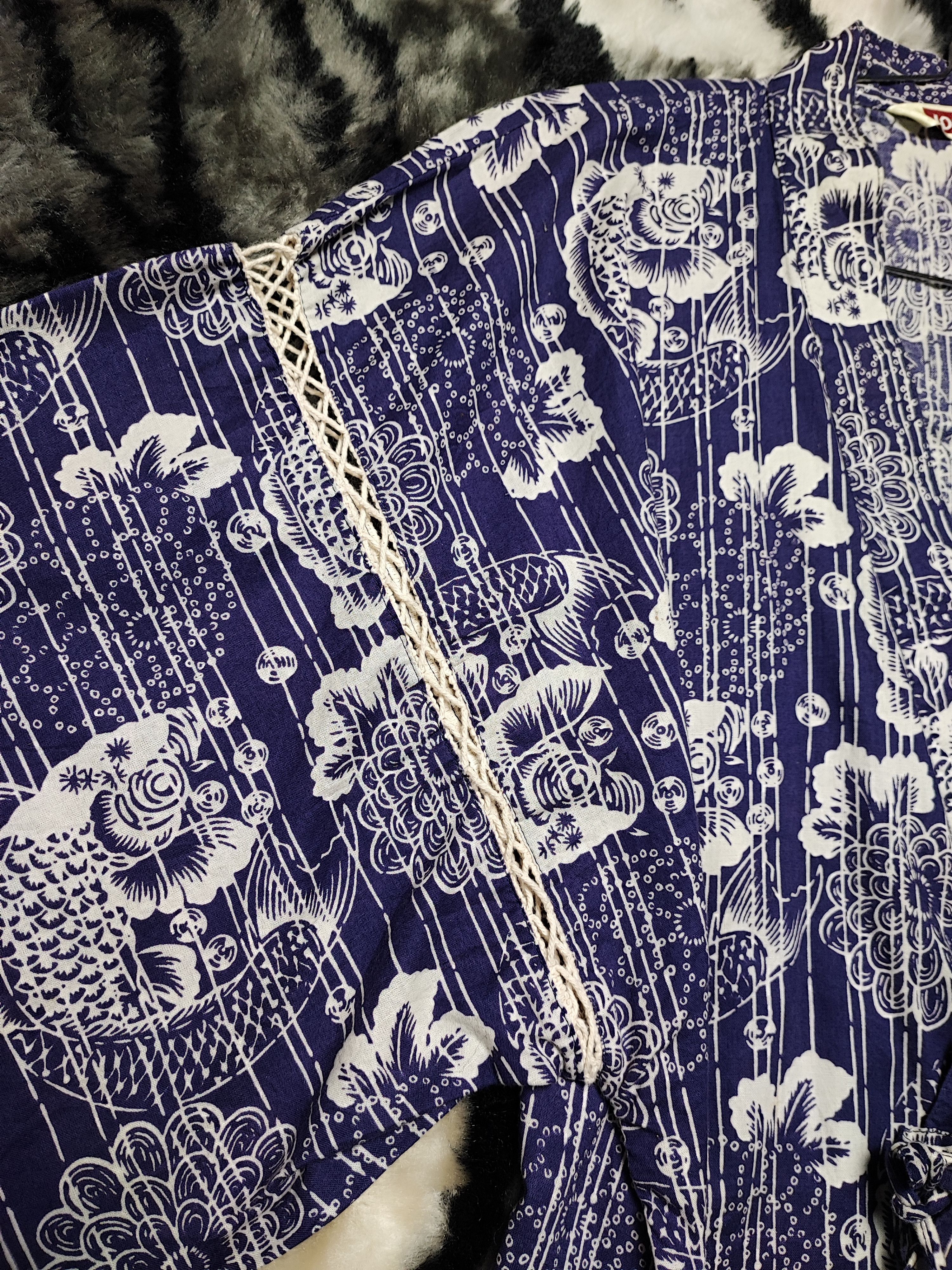 Japanese Brand Kimono Fish Koi Full Print Size M / US 6-8 / IT 42-44 - 7 Thumbnail