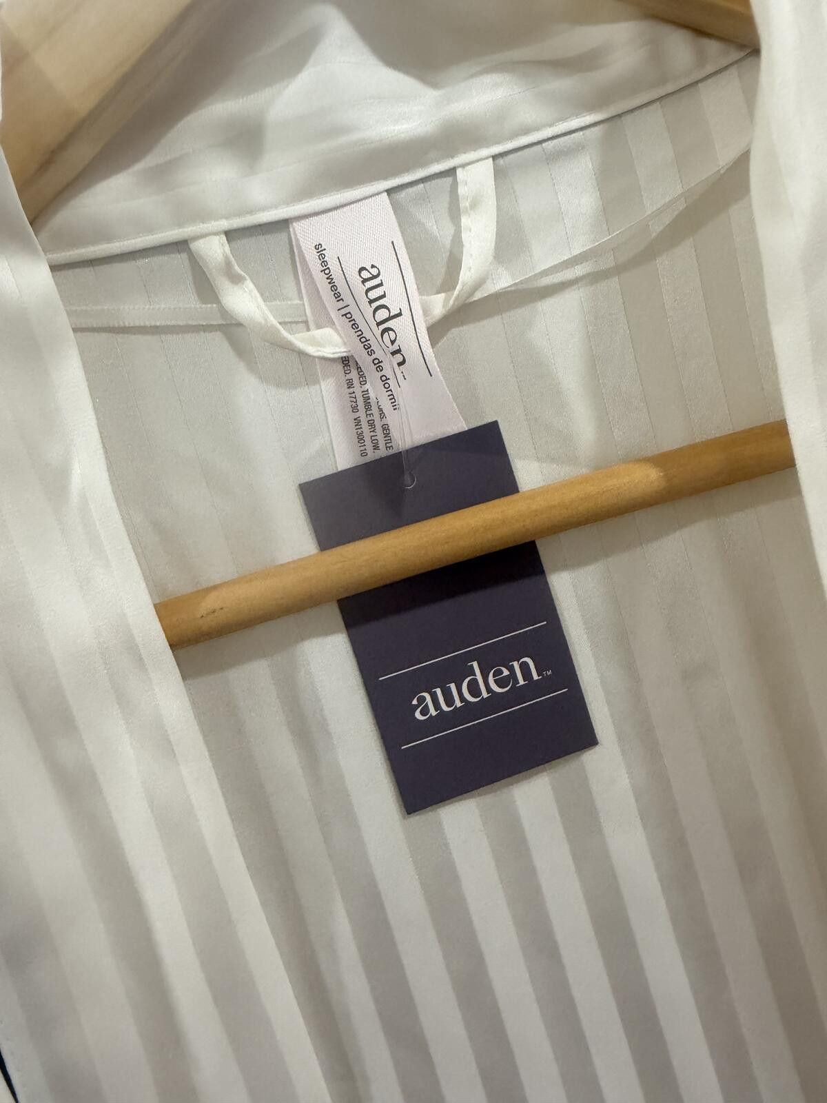 Alden Women's Luxury Collection Striped Long Satin Robe Auden Size ONE SIZE - 3 Thumbnail