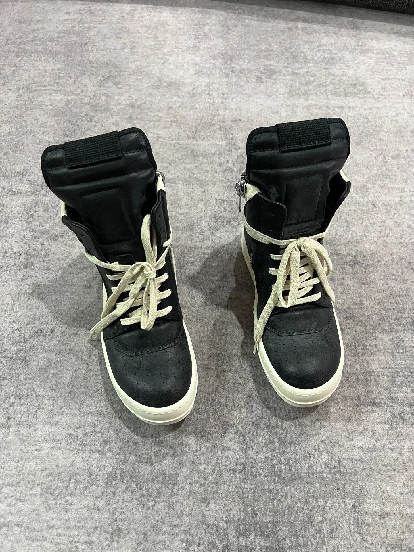 Rick Owens Rick Owens High-Top Black White Shoes. Size US 6 / IT 36 - 2 Thumbnail