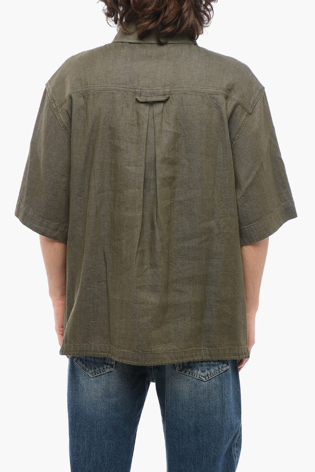 Alexander McQueen og1mm0925 Short-sleeved Cotton Shirt in Military Green Size US L / EU 52-54 / 3 - 2 Thumbnail