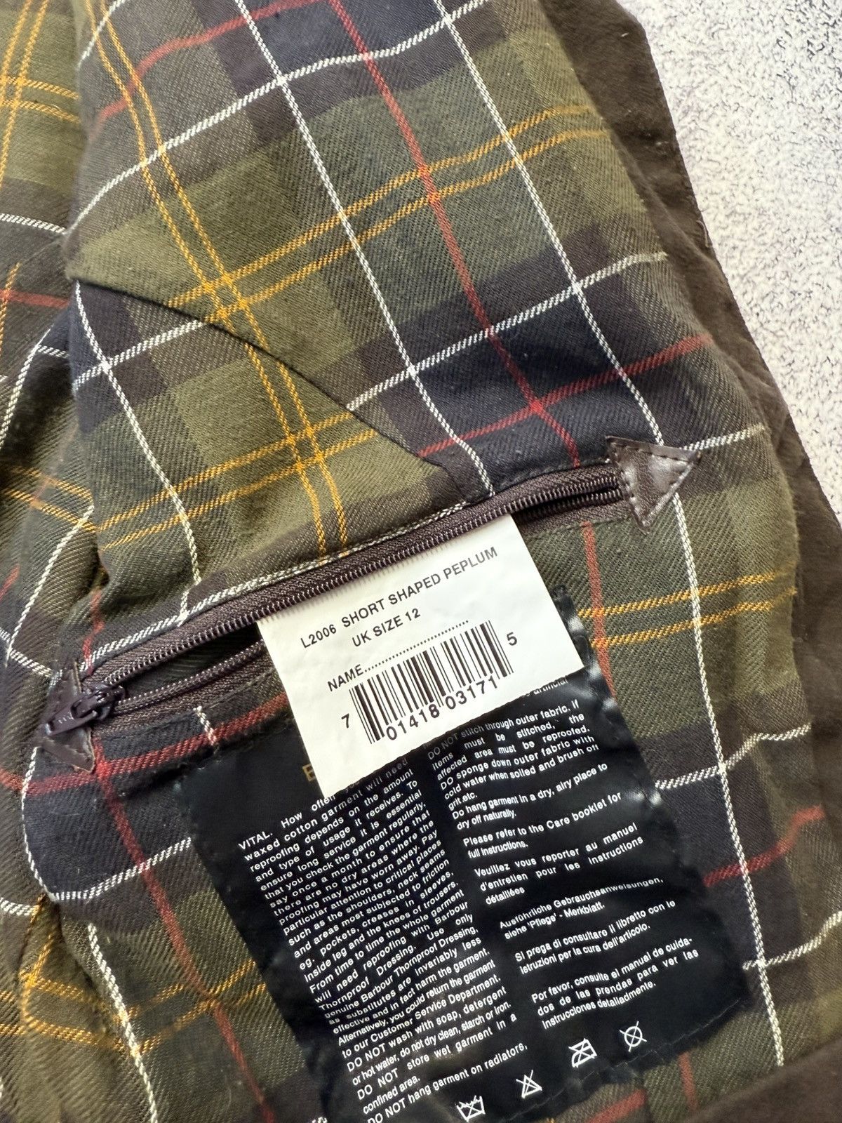 Barbour Women's Made in England Waxed Peplum Jacket - Sage