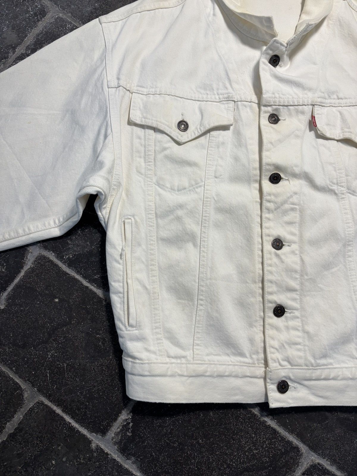 Levi's 1990s Vintage Levi's Denim Jacket White Jean Jacket Size US S / EU 44-46 / 1 - 14 Thumbnail