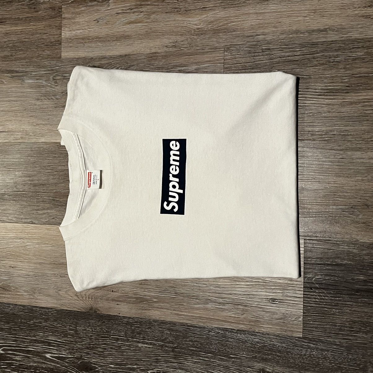 Supreme Supreme Navy Box logo Tee navy on white Bogo t shirt Size US L / EU 52-54 / 3 - 22 Thumbnail