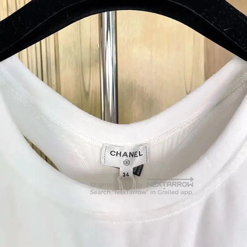 Chanel Chanel White Cropped Lettered Shirt . Size S / US 4 / IT 40 - 7 Thumbnail