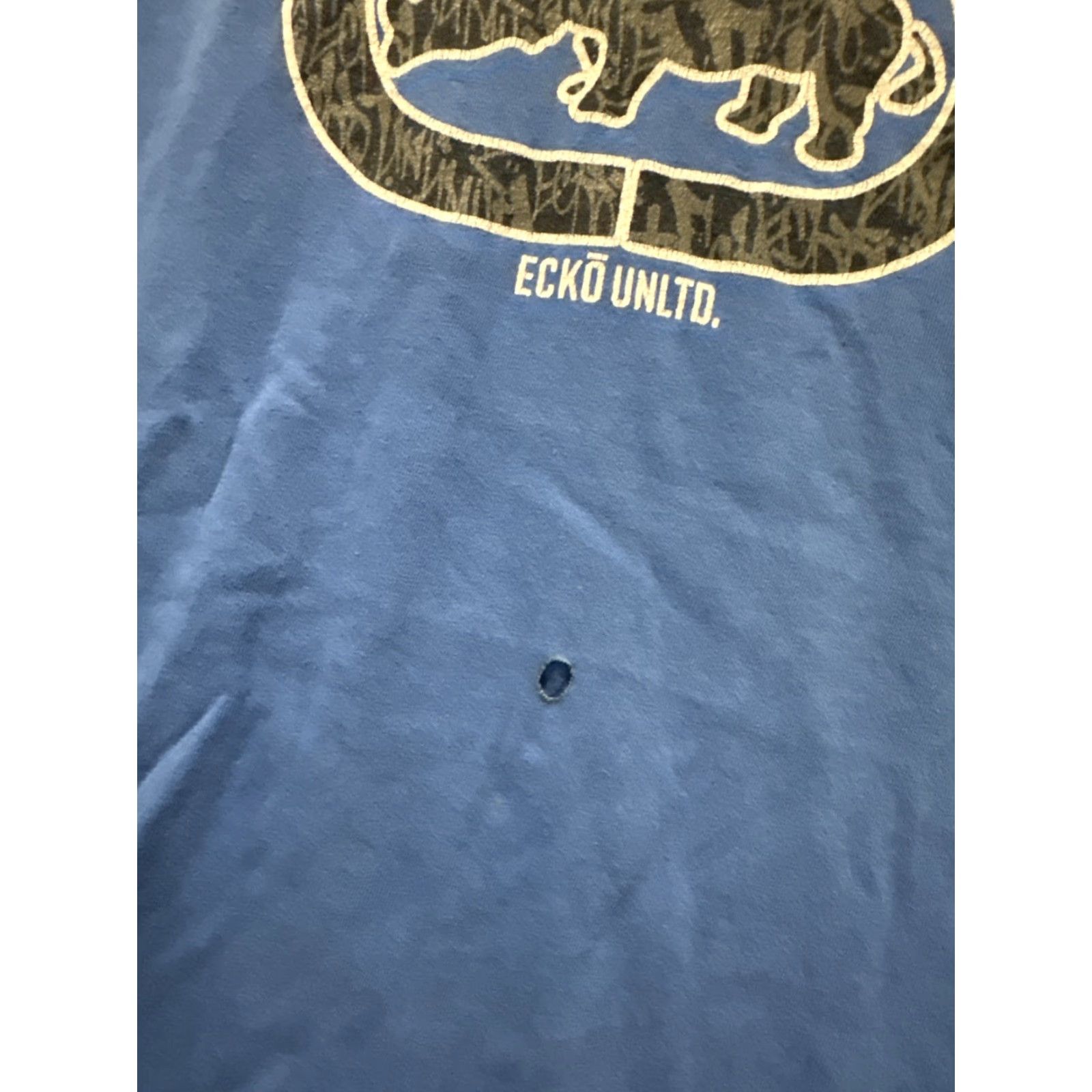 Ecko Unltd. Ecko Unltd. THRASHED Blue Short Sleeve Graphic Logo T-Shirt L Men’s Large Logo Shirt Mens Size US L / EU 52-54 / 3 - 3 Thumbnail