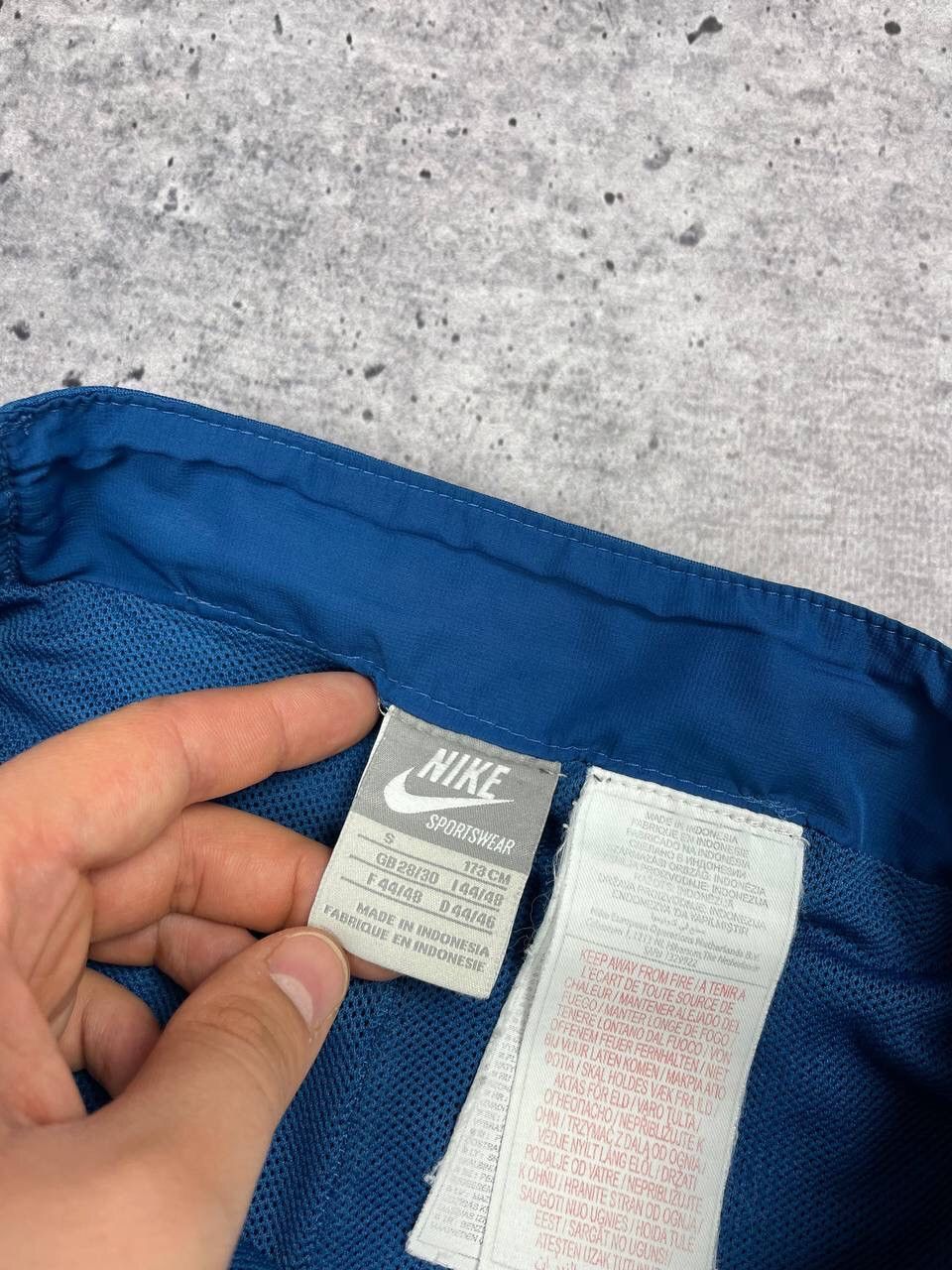 Nike × Vintage Vintage Nike 90’s Y2K Style Big Logo Drill Blue Shorts Size US 30 / EU 46 - 11 Thumbnail