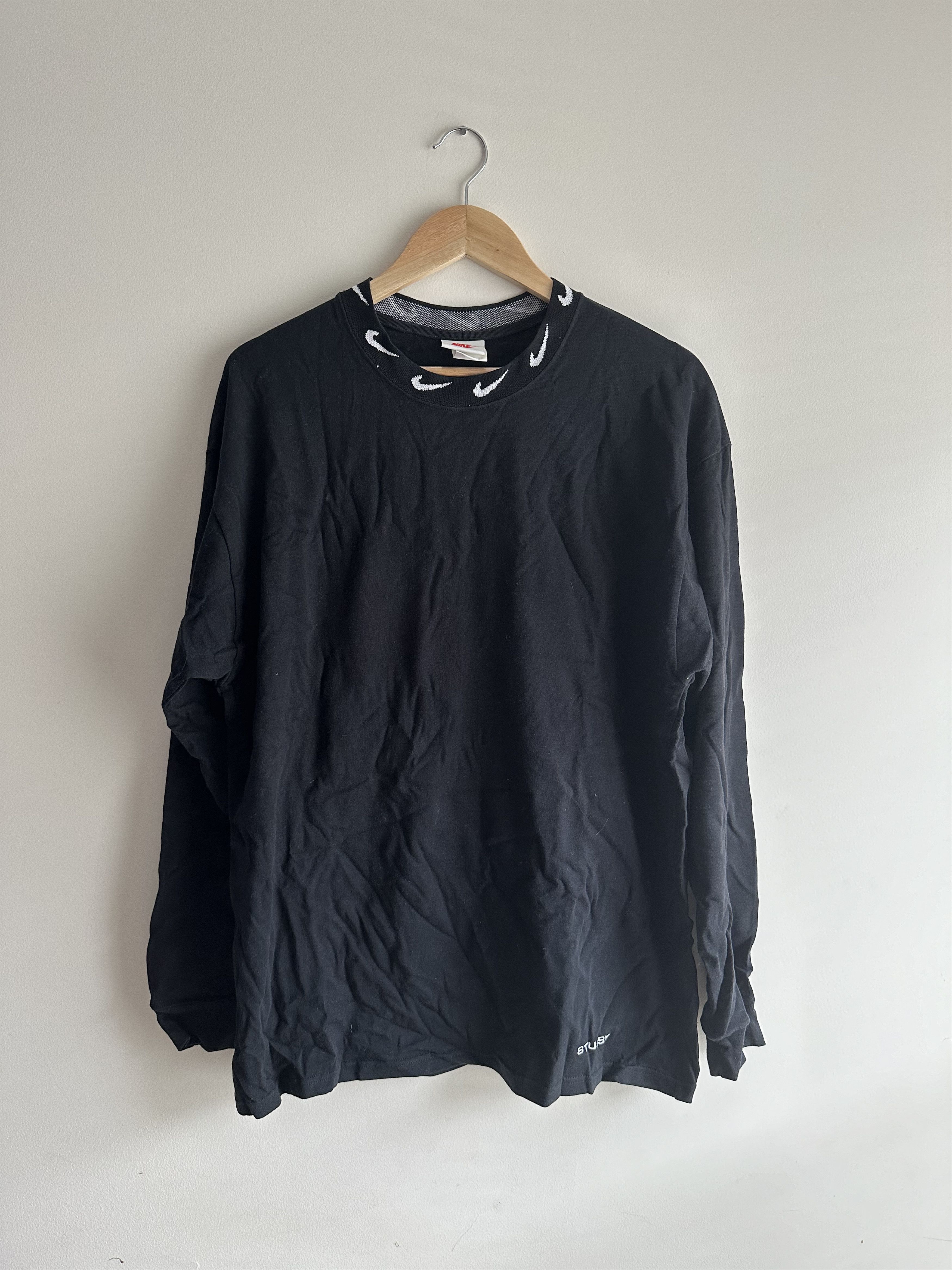 image of Nike x Stussy Ss20 Nrg Br Long sleeve Knit Top in Black, Men's (Size Medium)