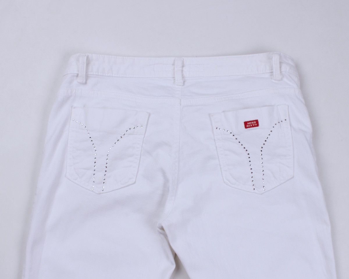 Miss Sixty × Vintage MISS SIXTY Y2K Vintage Wide Leg Rhinestone White Denim Jeans Size 32" / US 10 / IT 46 - 14 Thumbnail