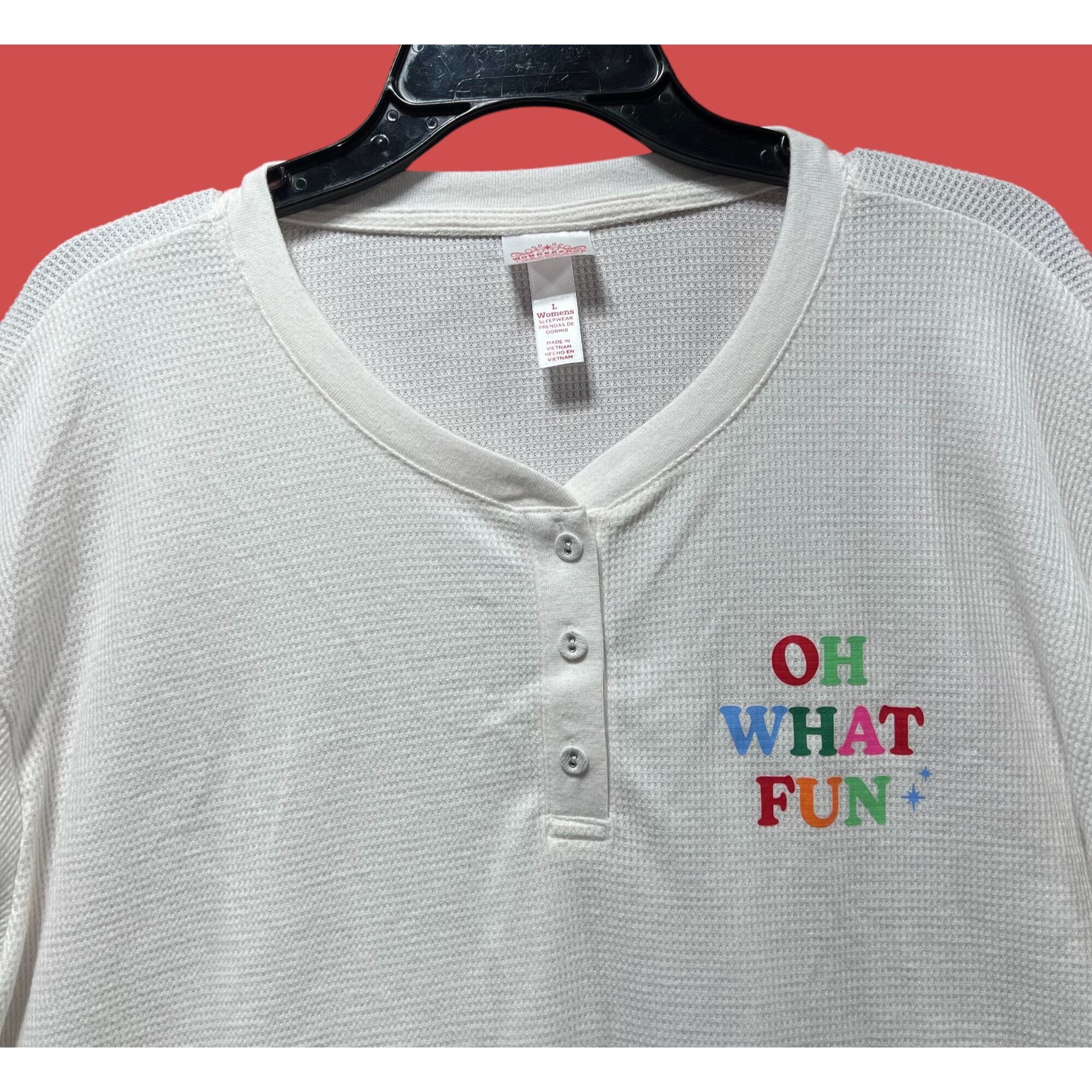 Other Wonder Shop - Women's Thermal Pajamas Top - White - Large Size L / US 10 / IT 46 - 15 Thumbnail