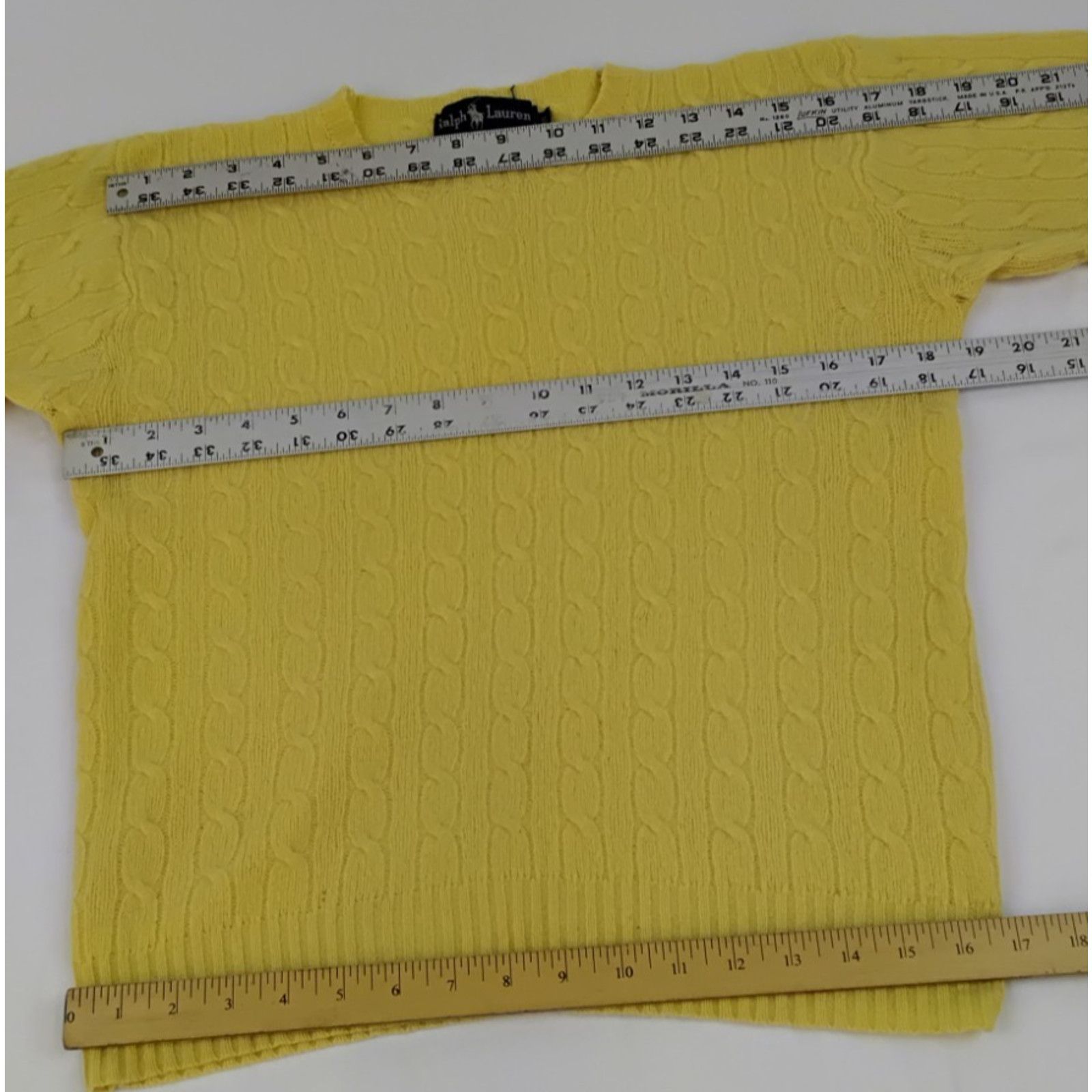 Ralph Lauren Ralph Lauren Lambswool Sweater Women's S Yellow Cable Worn Size S / US 4 / IT 40 - 10 Thumbnail