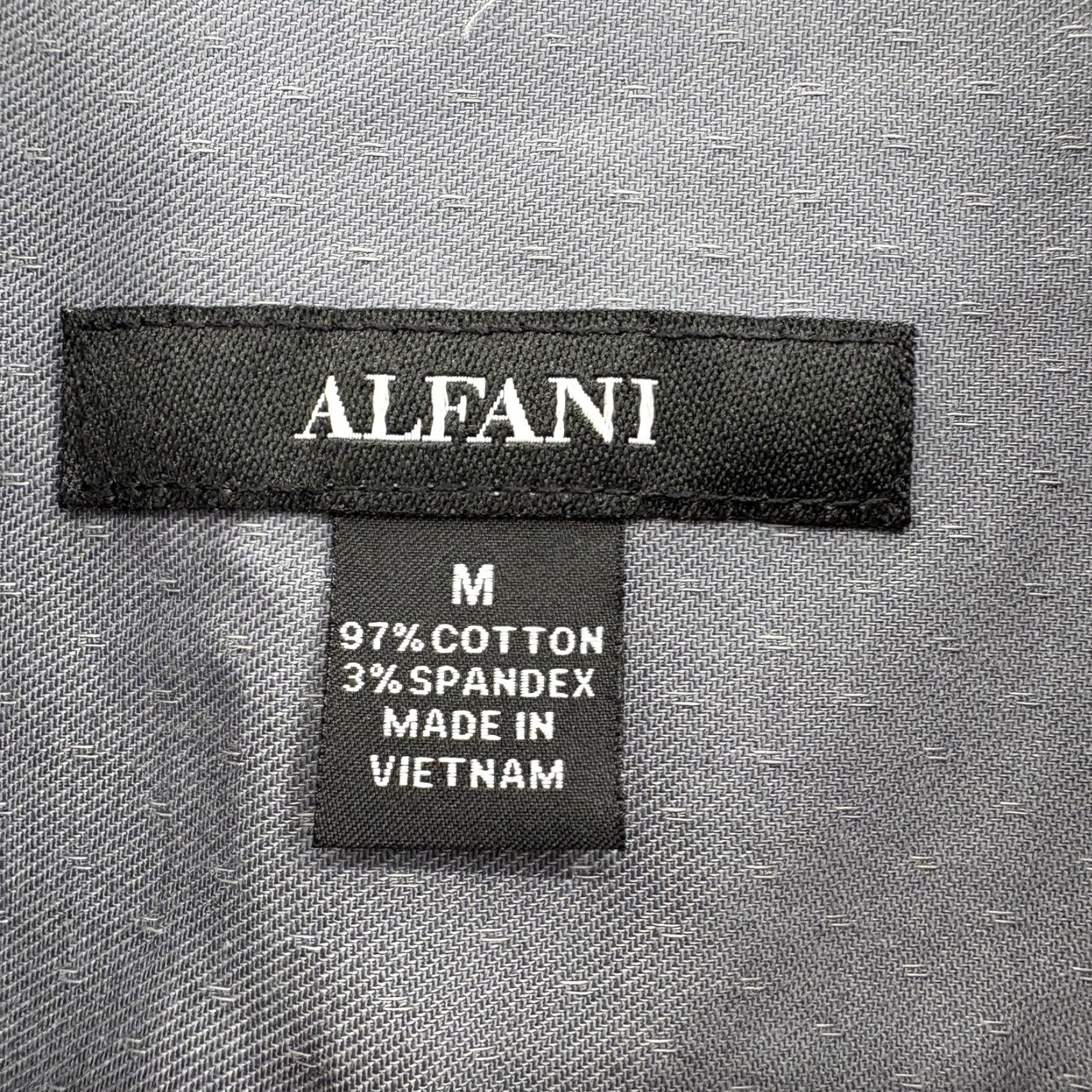 Alfani Alfani Dress Shirt Mens M Gray Geometric Stretch Long Sleeve Modern NWT Size 40R - 4 Thumbnail