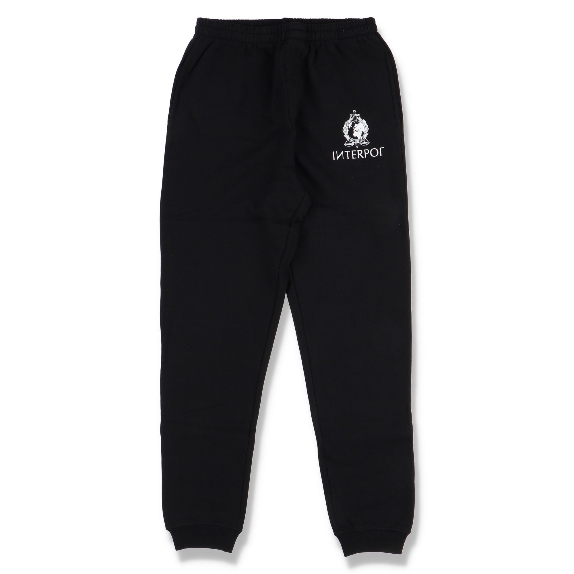 Pre-owned Vetements Black Interpol Logo Sweatpants