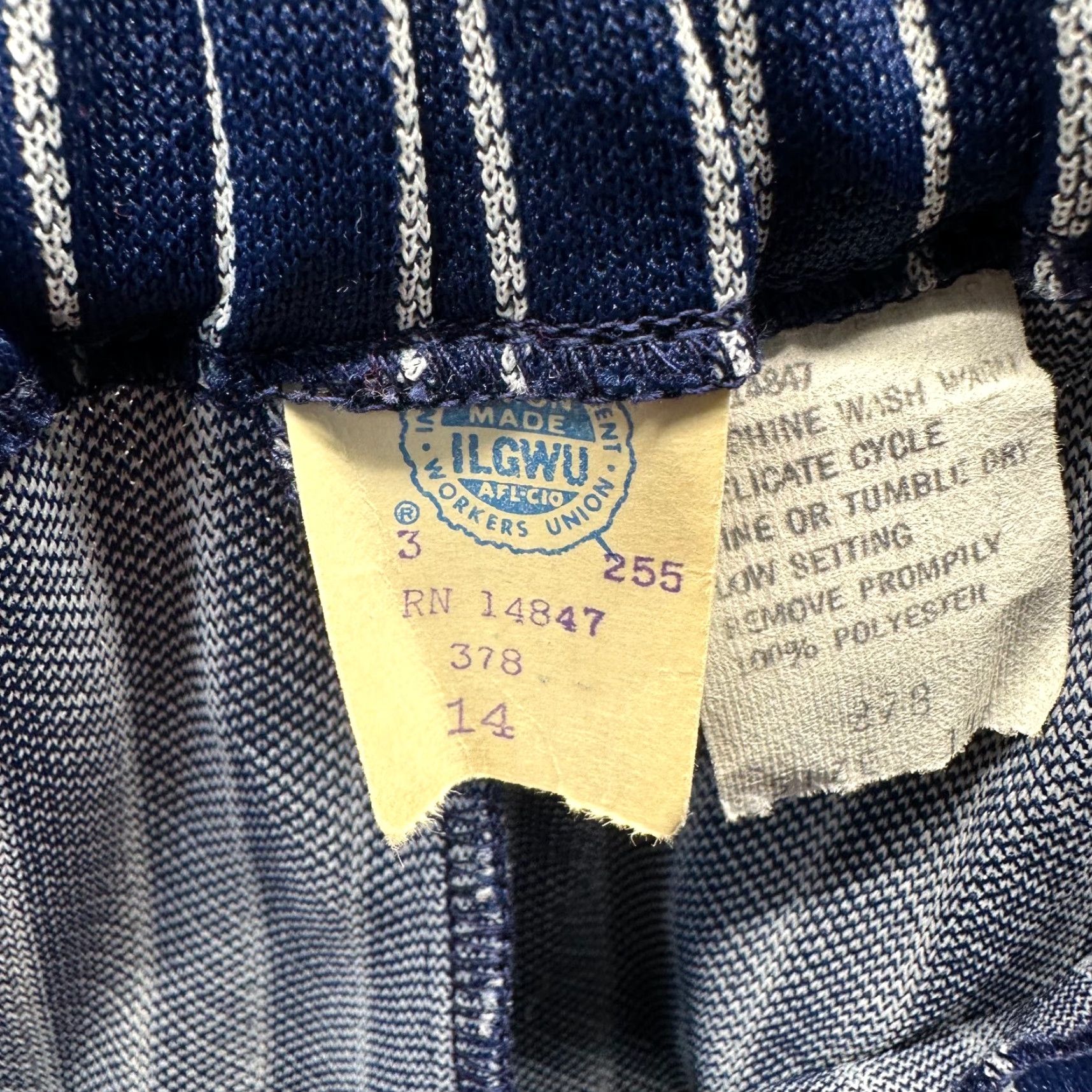 Vintage VINTAGE Queens Way Pants Womens 14 Blue White Stripe 70s Polyester Disco Ladies Pants Dress Pants Womens 14 Blue Stripe 70s Queen Size 36" / US 14 / IT 50 - 6 Thumbnail