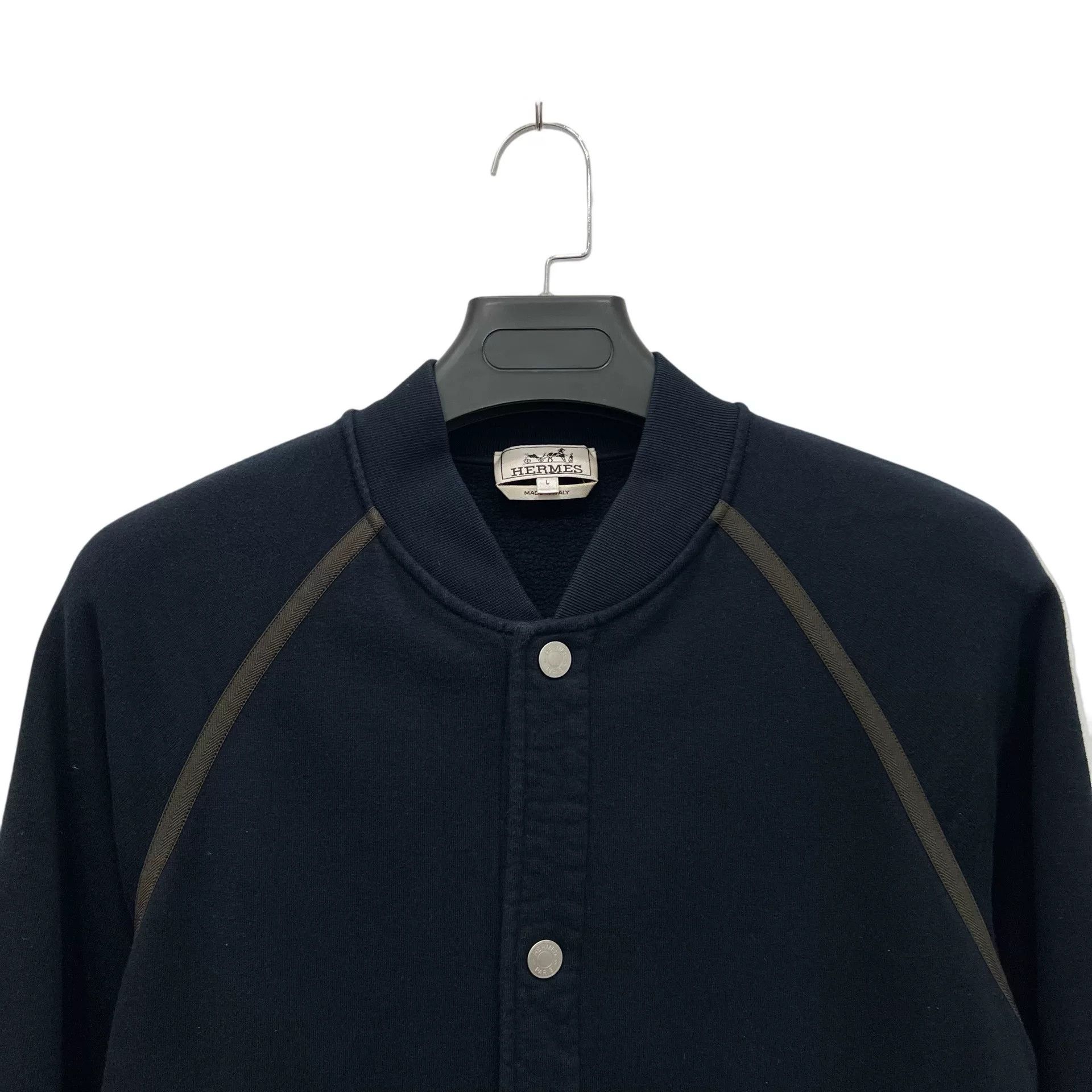 Hermes Hermes Logo Button-Up Jacket in Navy Size US L / EU 52-54 / 3 - 2 Thumbnail