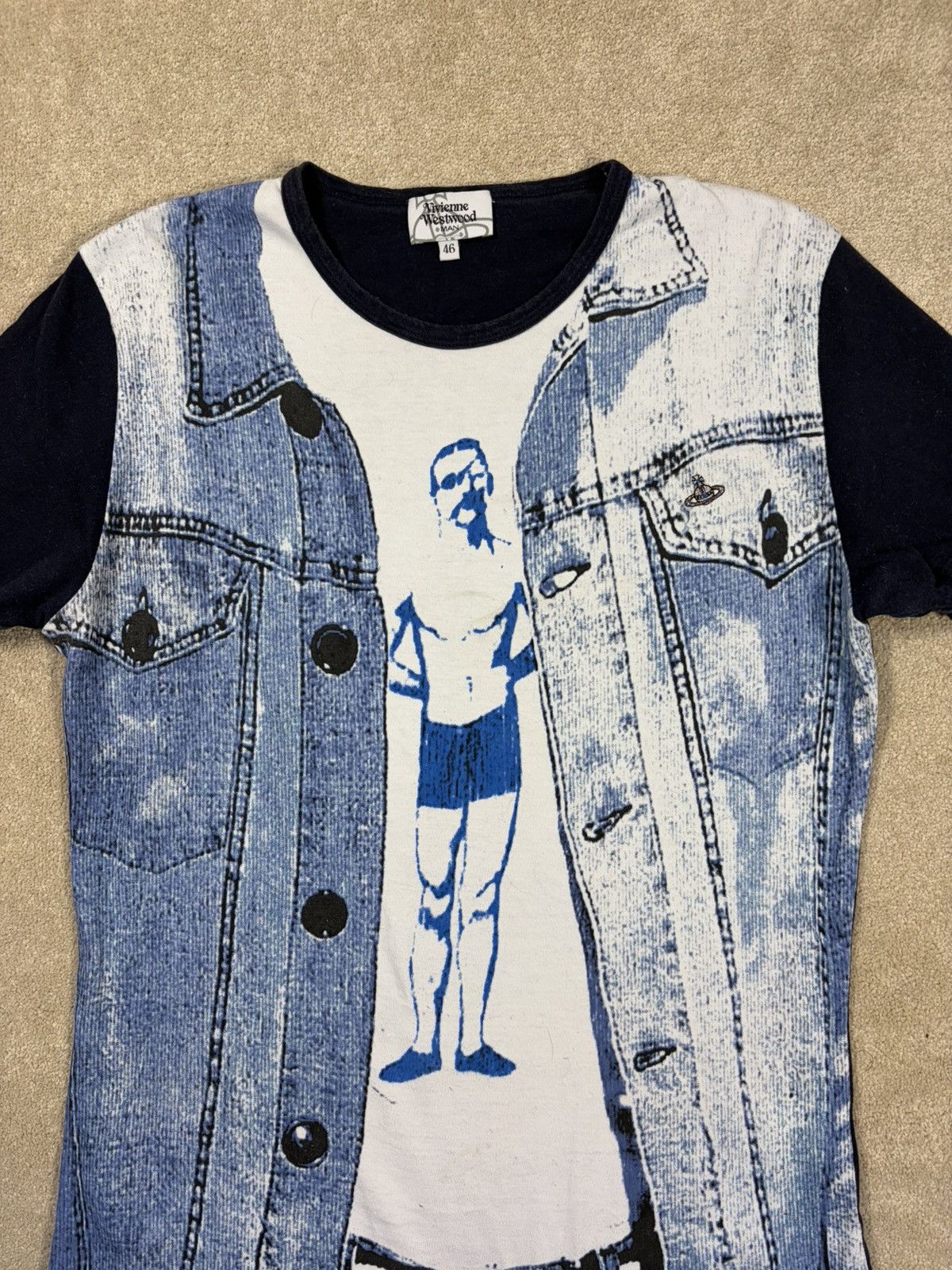 Vivienne Westwood Vivienne Westwood MAN graphic denim print T-shirt in blue Size US S / EU 44-46 / 1 - 2 Thumbnail