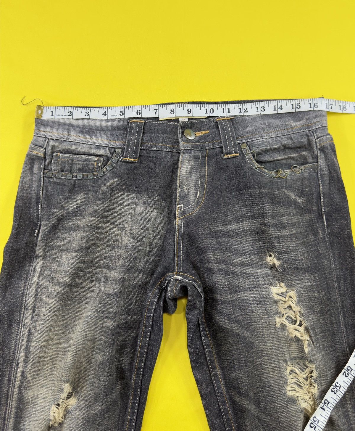 Japanese Brand Tornado mart style VAROSH distressed flare jeans Size US 33 - 10 Thumbnail