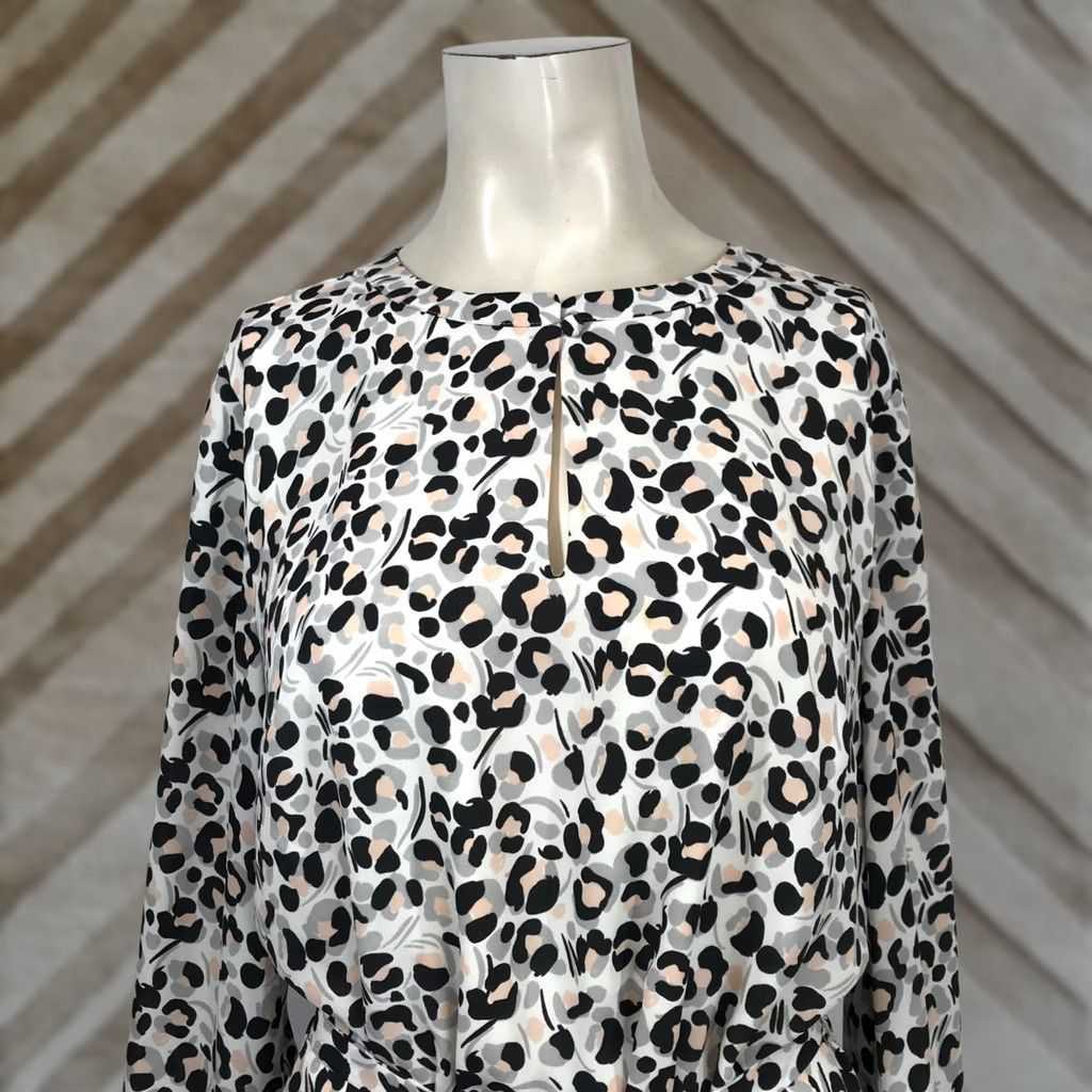 Loft LOFT Womens Medium Multicolor Long Bell Sleeve Round Neck Belted Dress Size M / US 6-8 / IT 42-44 - 1 Thumbnail
