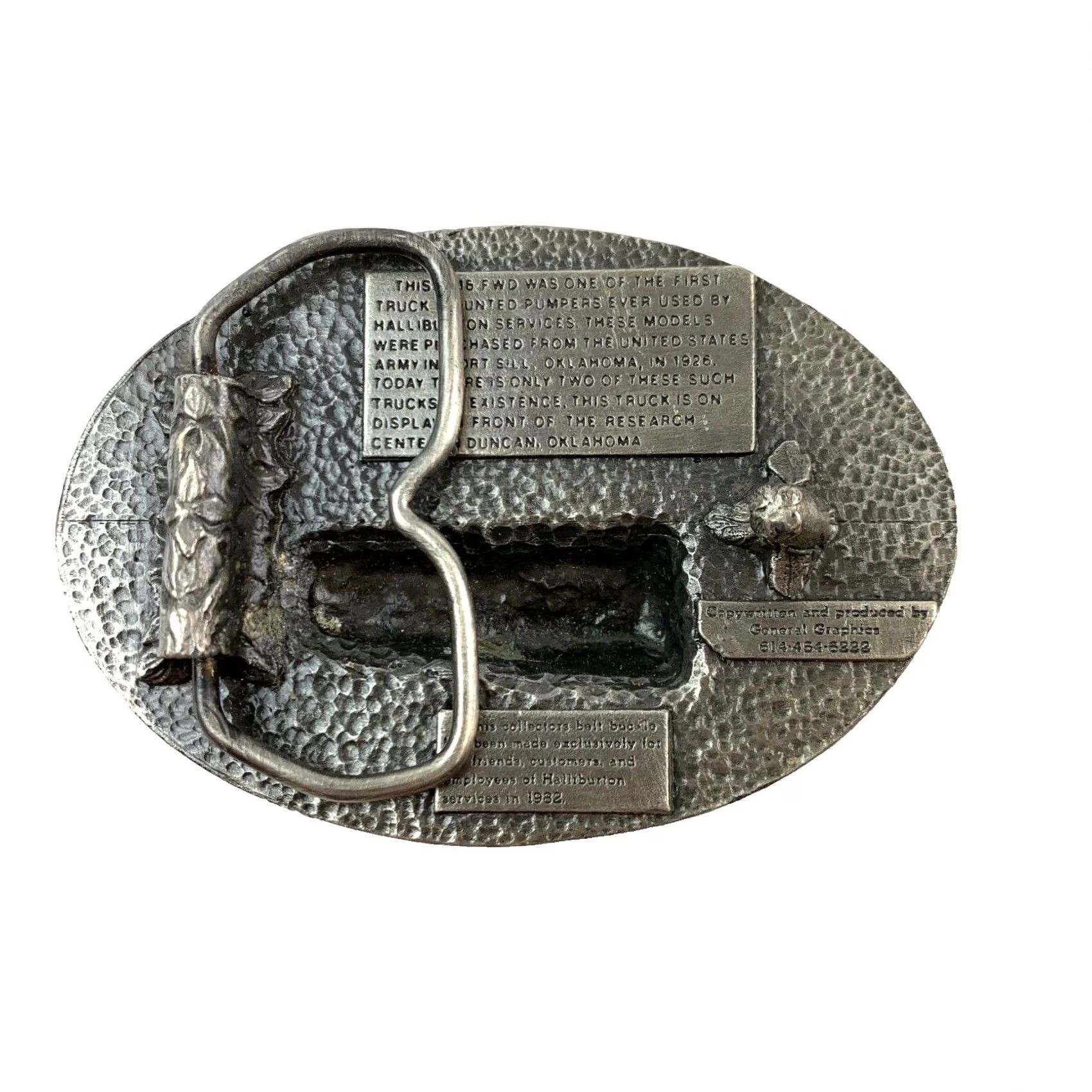 Vintage Vintage Halliburton 3D 1916 FWD Red Enamel Metal Belt Buckle General Graphics Adult Unisex Size ONE SIZE - 3 Thumbnail