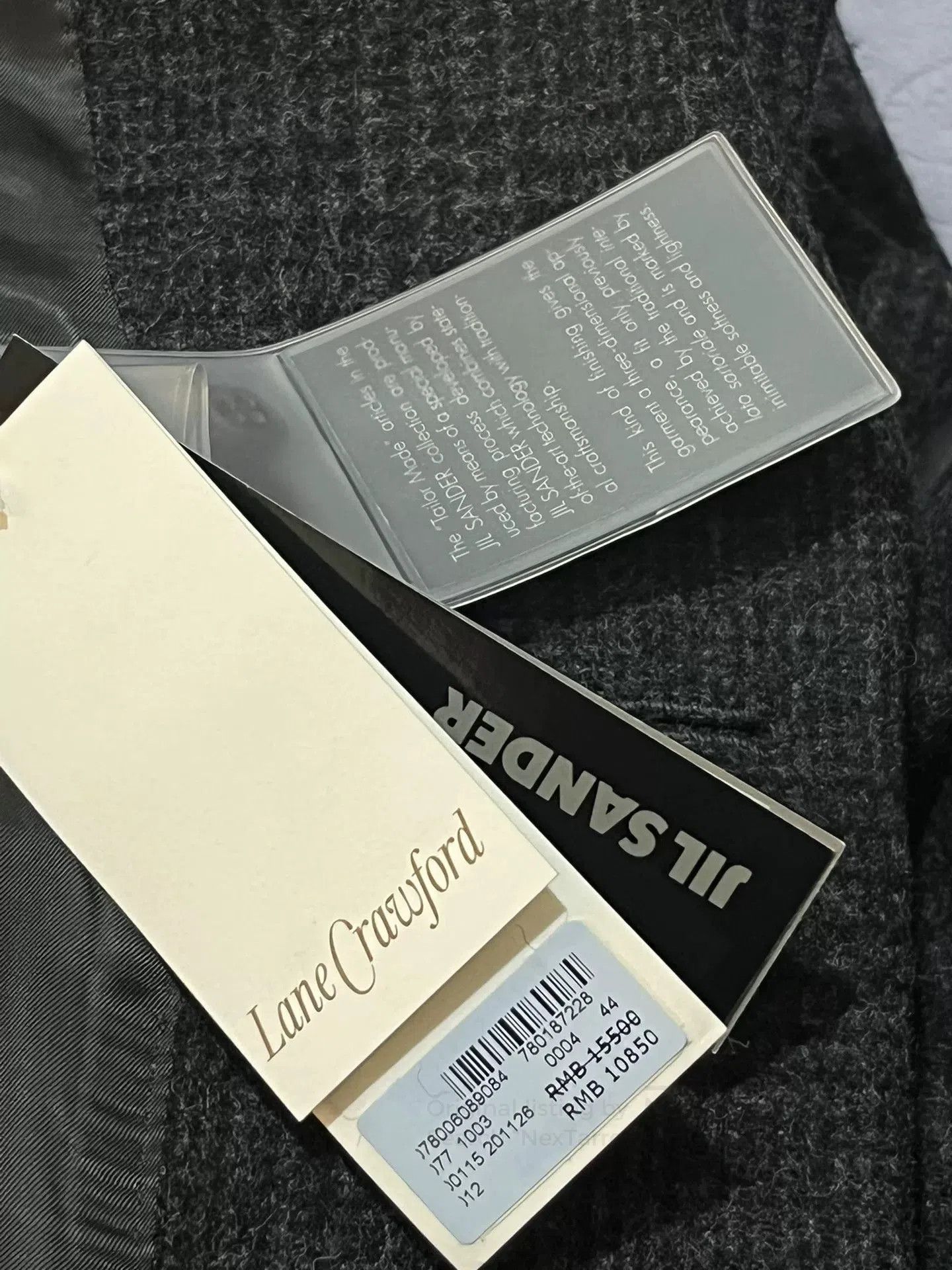 Jil Sander Jil Sander Men's Gray Black Check Wool Coat. Size US S / EU 44-46 / 1 - 6 Thumbnail