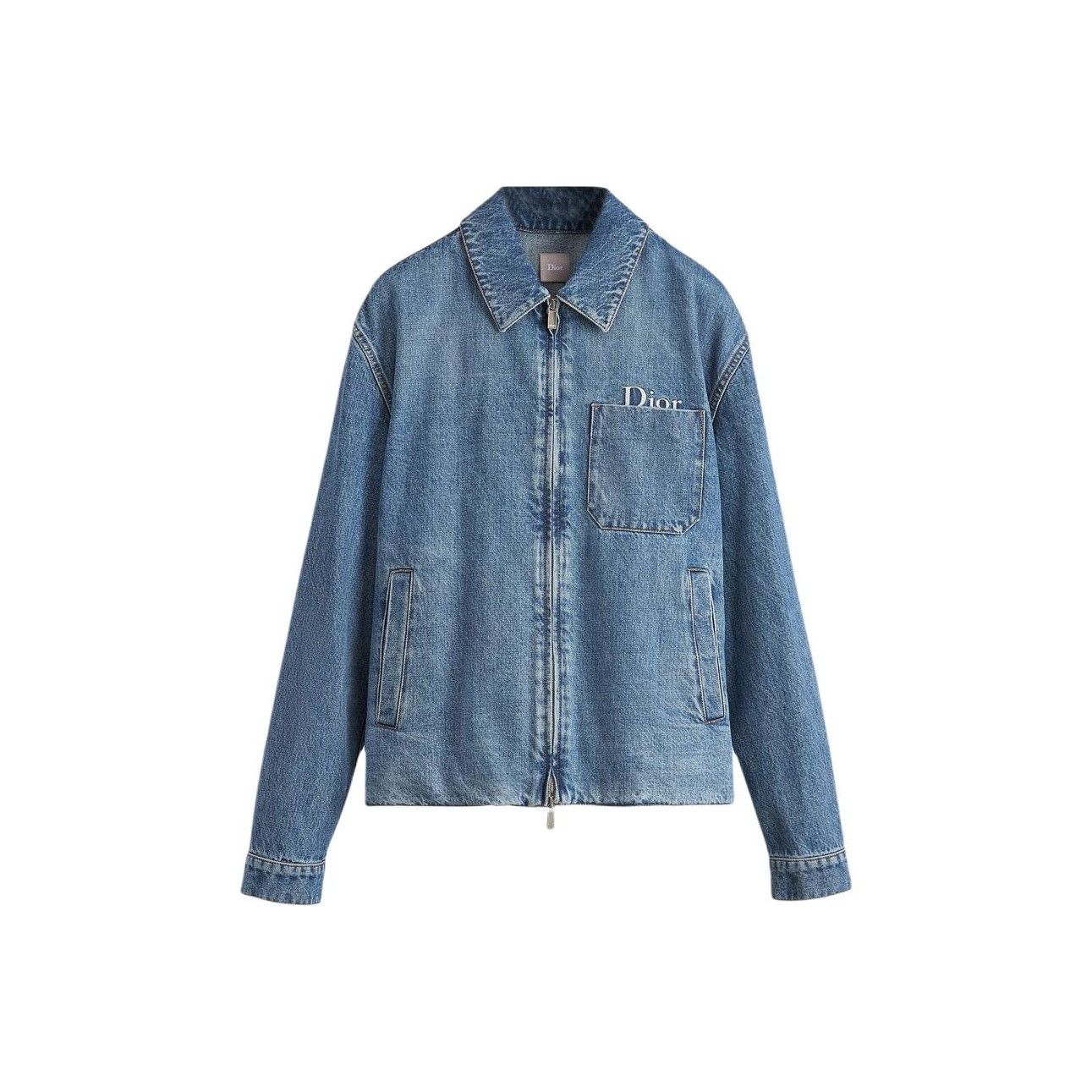 Dior Dior Logo Embroidered Zip Denim Jacket 48 Size US M / EU 48-50 / 2 - 1 Thumbnail