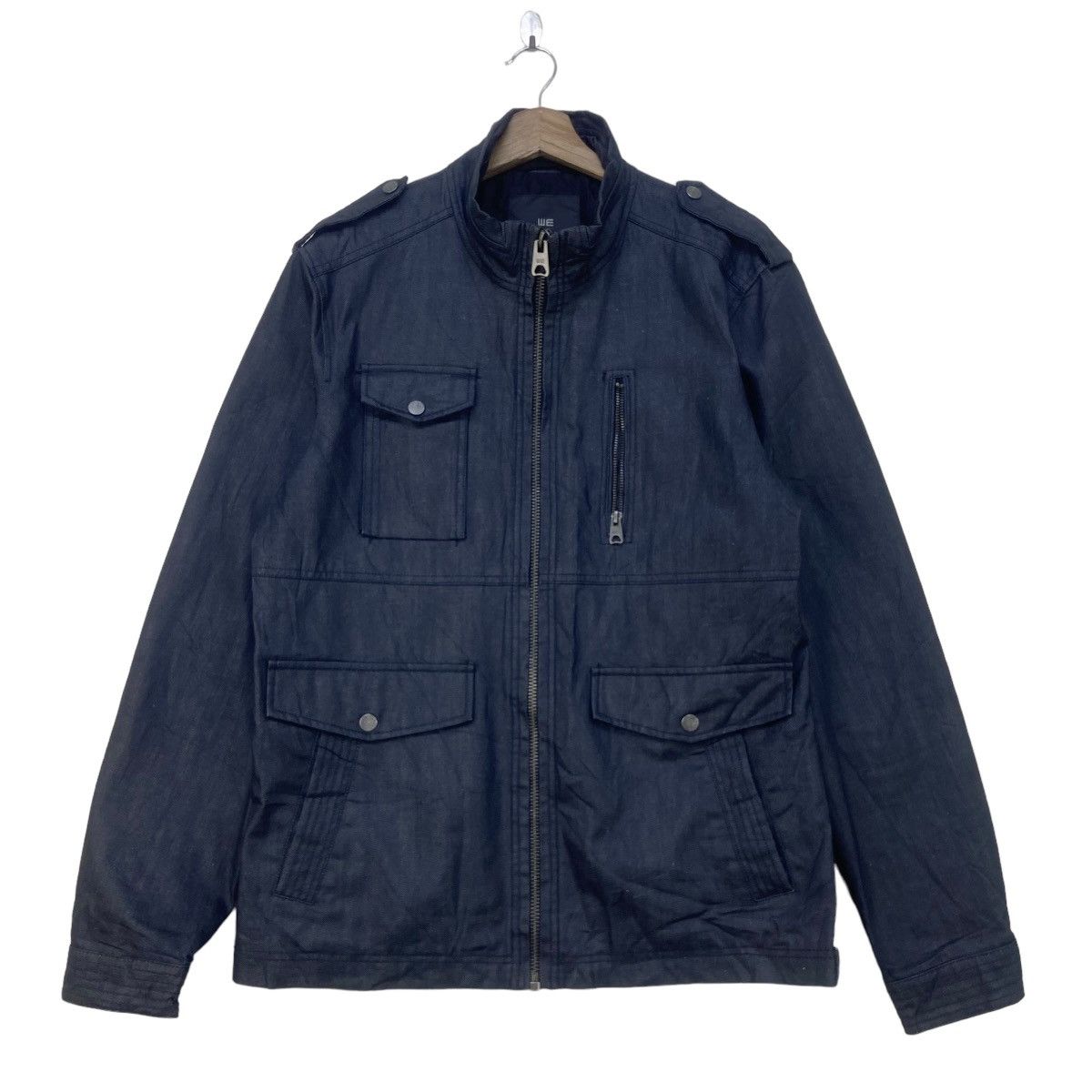 Japanese Brand × WE Fashion We Fashion Biker Soft Denim Holmes Jacket Size US M / EU 48-50 / 2 - 1 Thumbnail