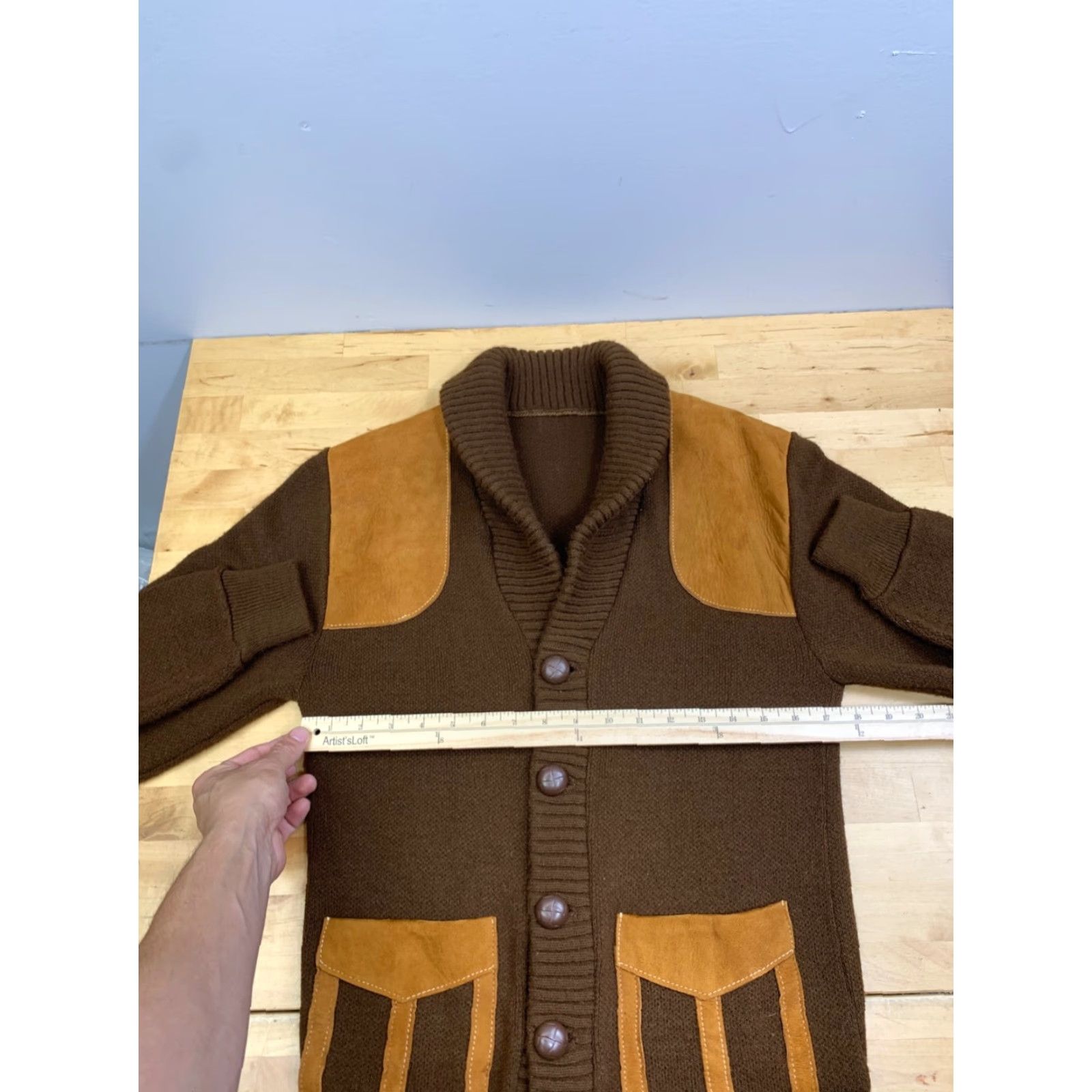 Vintage VINTAGE Shawl Sweater Men S Brown 70s 60s Casual Button Pockets 12966 Size US S / EU 44-46 / 1 - 4 Thumbnail