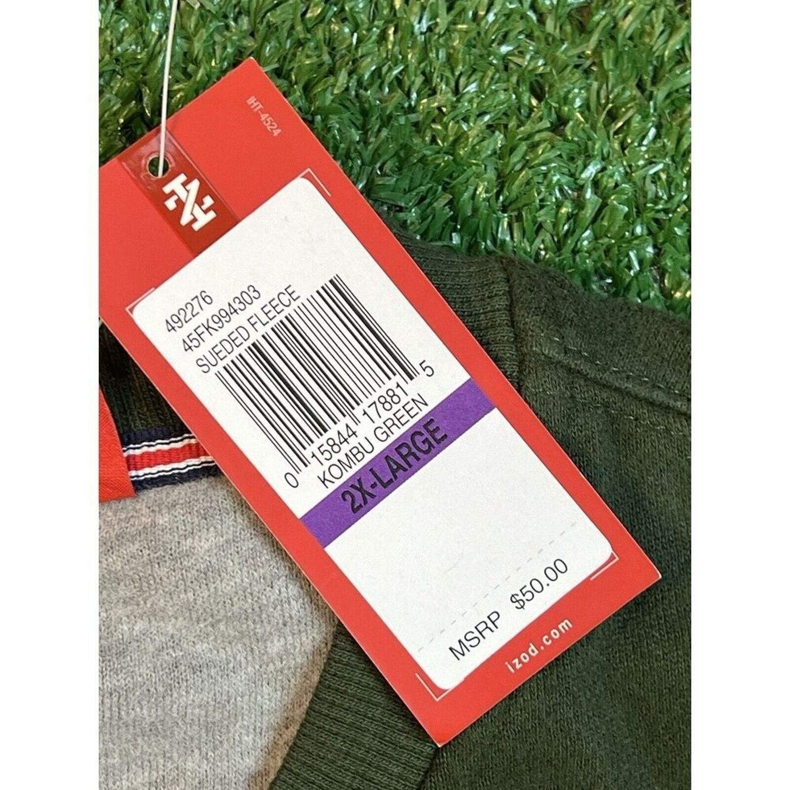 Izod NWT Izod Sueded Fleece Kombu Green Sweatshirt Men's 2XL Size US XXL / EU 58 / 5 - 3 Thumbnail
