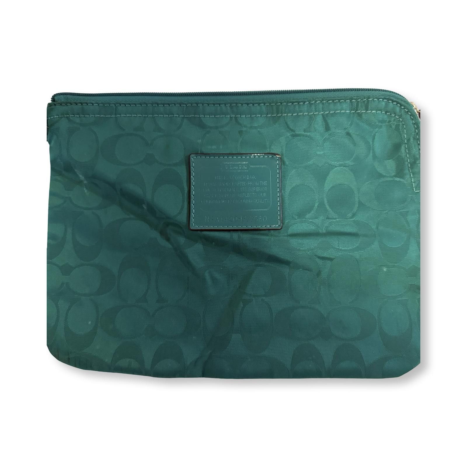 Coach Coach Signature Green and Gray Tote Bag with Matching Pouch Size ONE SIZE - 7 Thumbnail